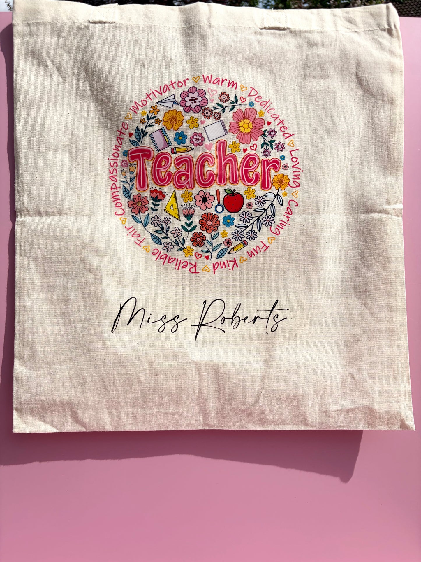 Personalised Teacher Tote Bag | Custom Gift for Teachers
