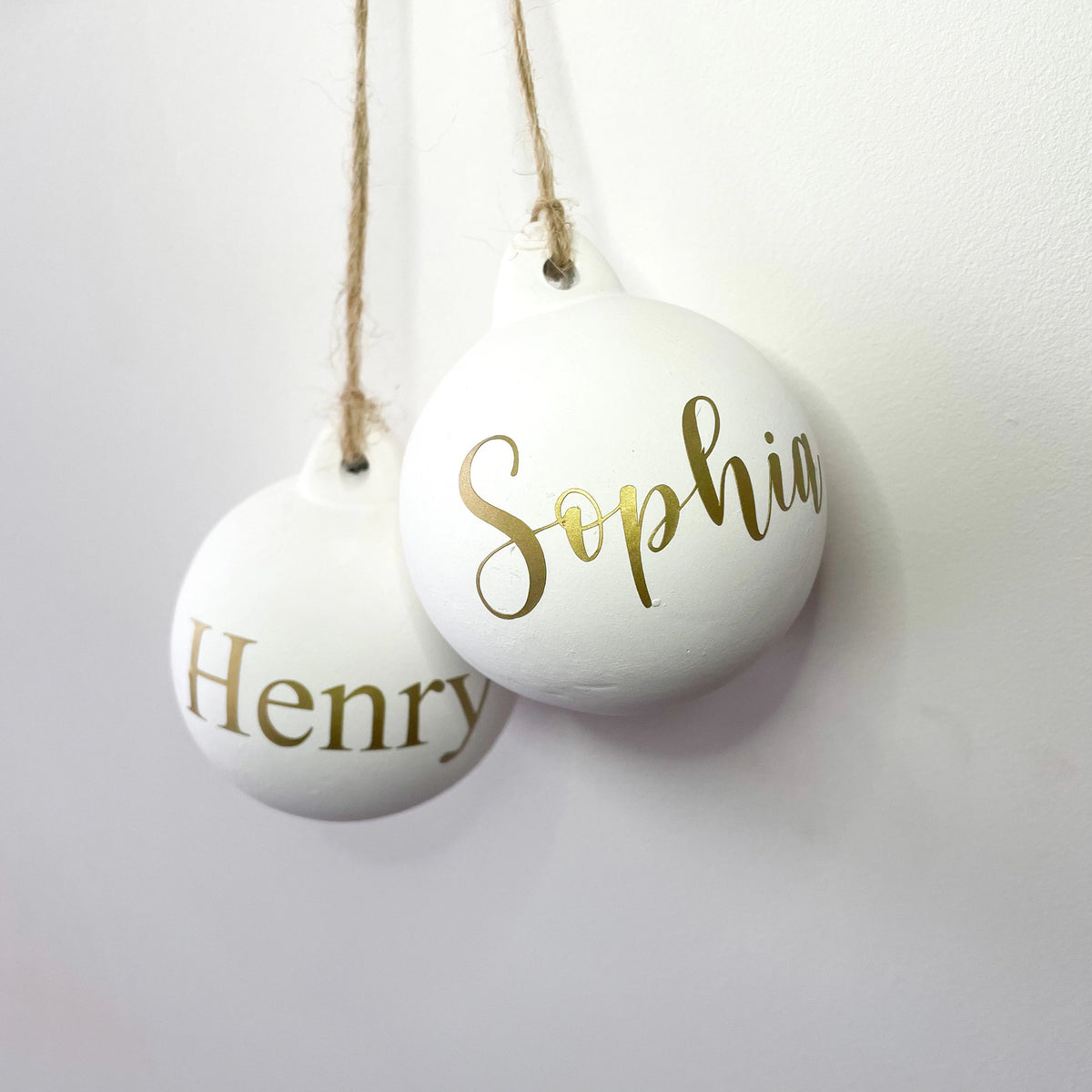 Personalised Christmas Bauble White, Christmas Tree Decoration, Hanging Christmas Tree Ornament, Personalised Christmas Decor, White bauble