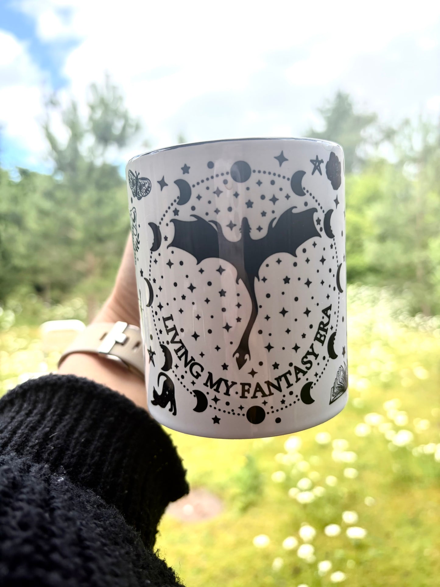 Living My Fantasy Era Mug | Book Lover Gift | Dragon Ceramic Mug