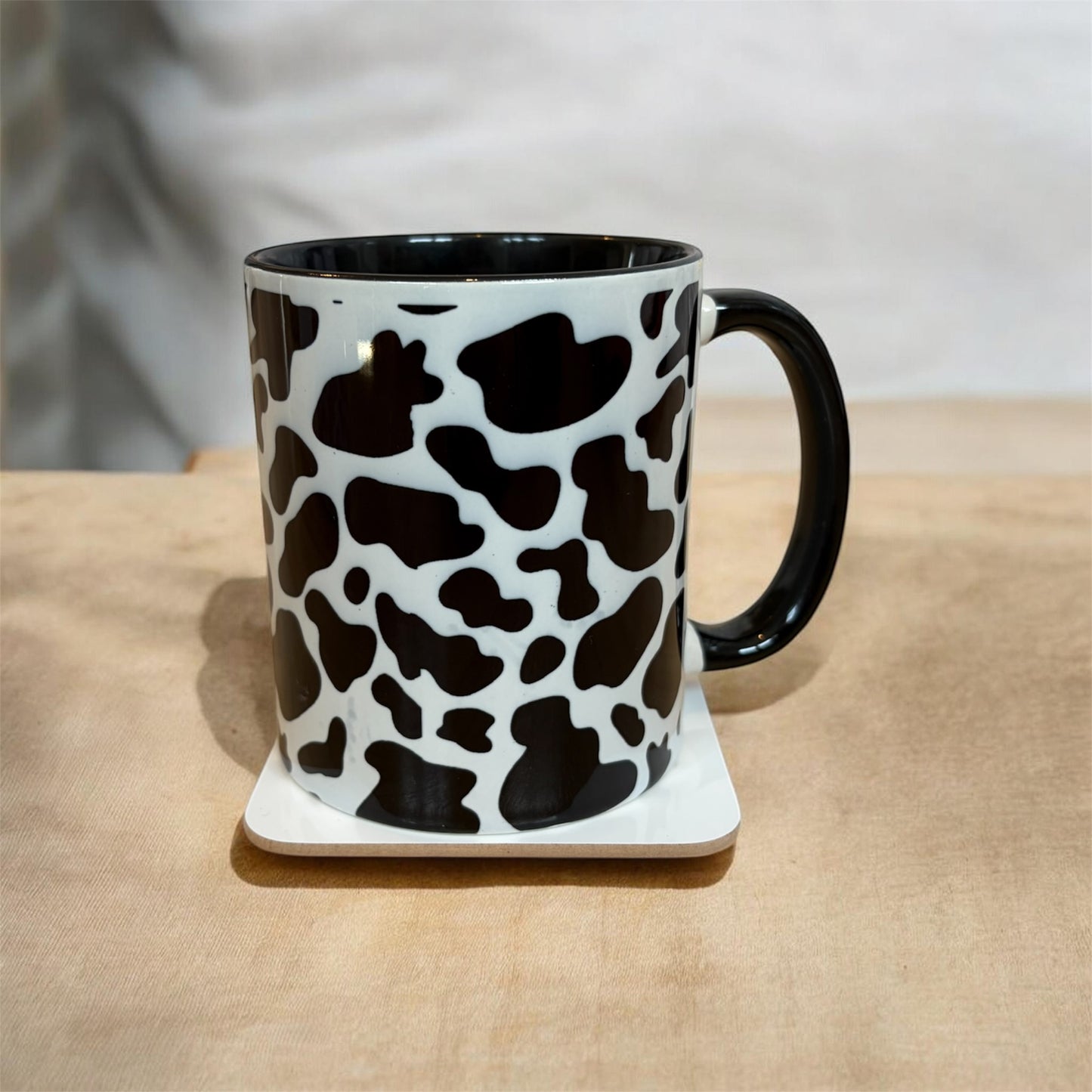 Cow Print Mug | 11oz Ceramic Coffee Mug | Rose & Bear