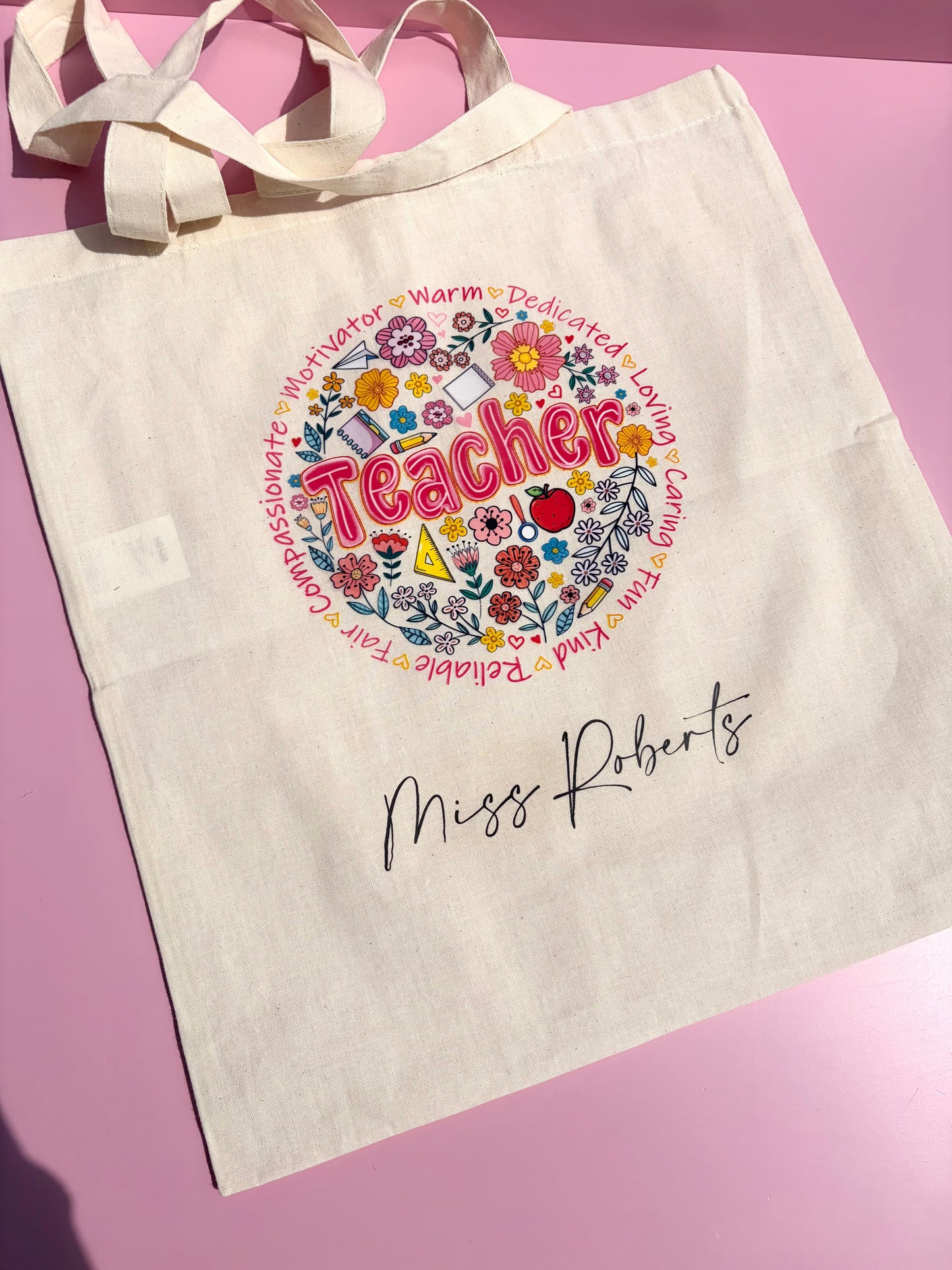 Personalised Teacher Tote Bag | Custom Gift for Teachers