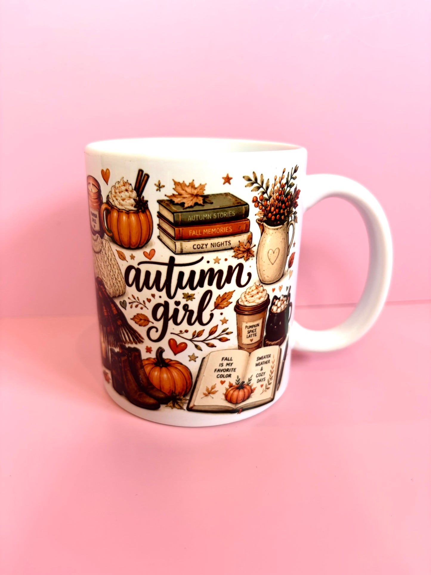 Cute ‘autumn girl’ mug | 11oz ceramic coffee mug