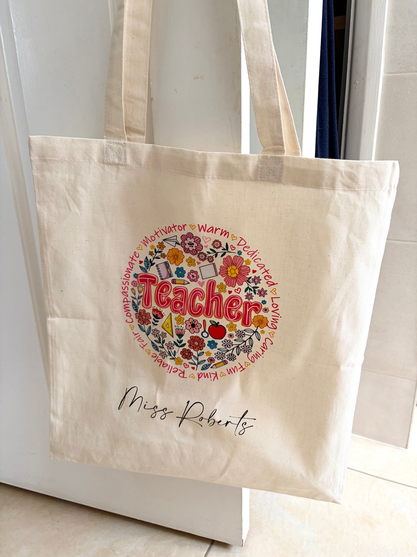 Personalised Teacher Tote Bag | Custom Gift for Teachers