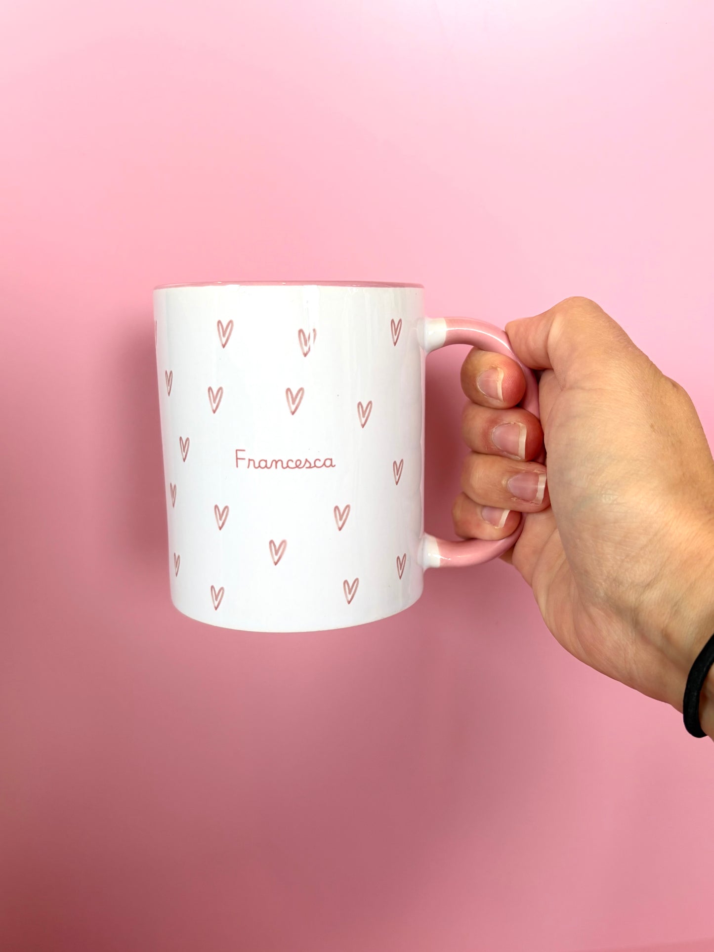 Personalised Mug with Hearts | Custom Name Ceramic Mug