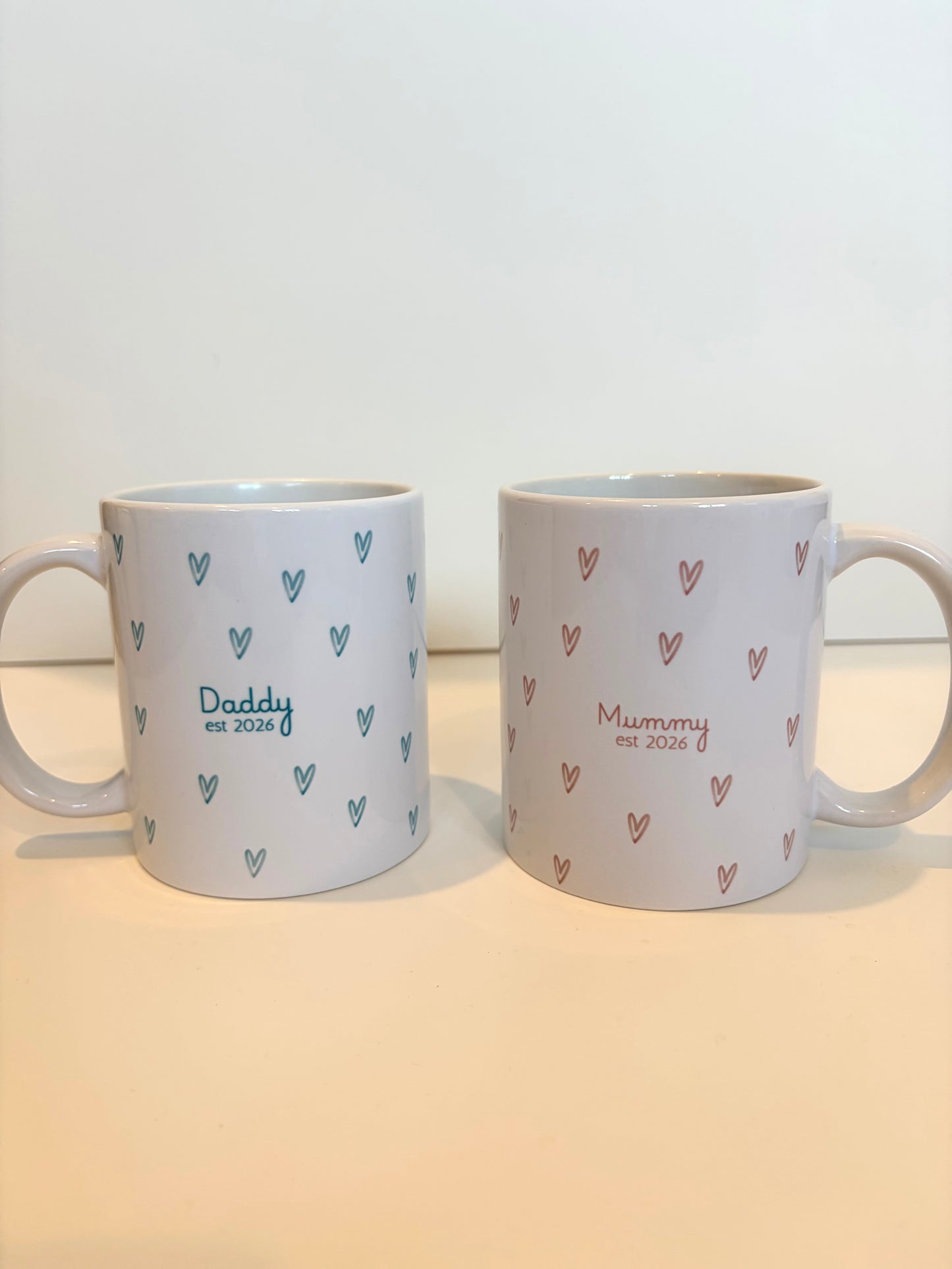 Personalised Daddy mug, love heart custom mug, customised new Daddy mug, new parent gift