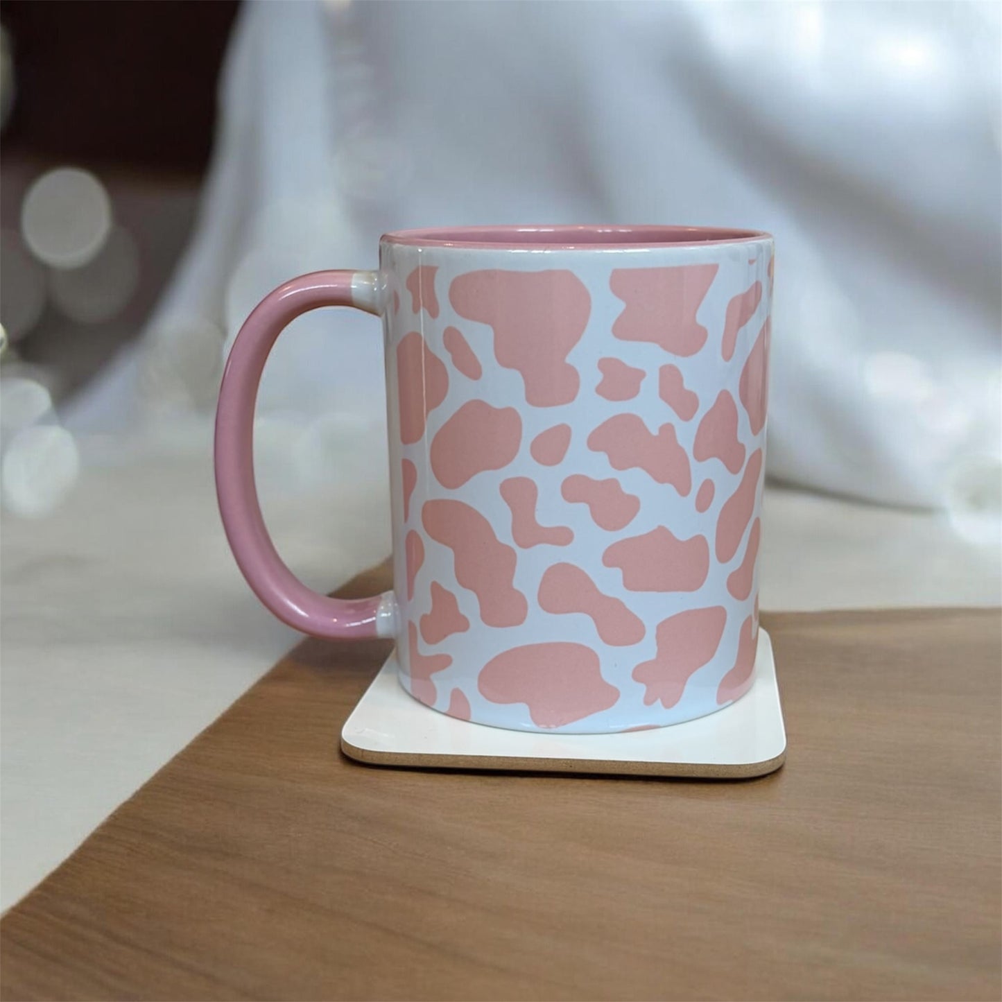 Cow Print Mug | 11oz Ceramic Coffee Mug | Rose & Bear