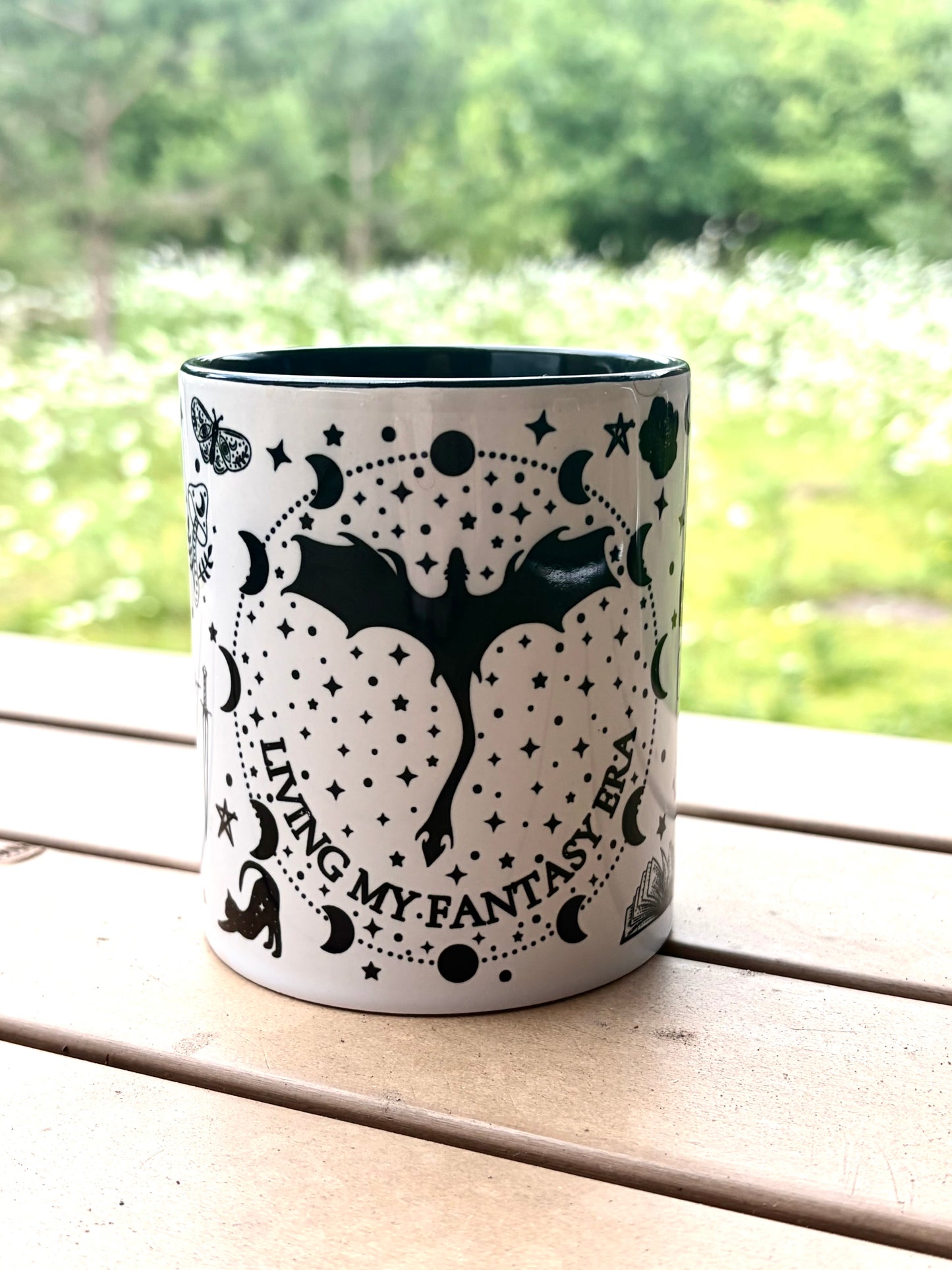 Living My Fantasy Era Mug | Book Lover Gift | Dragon Ceramic Mug