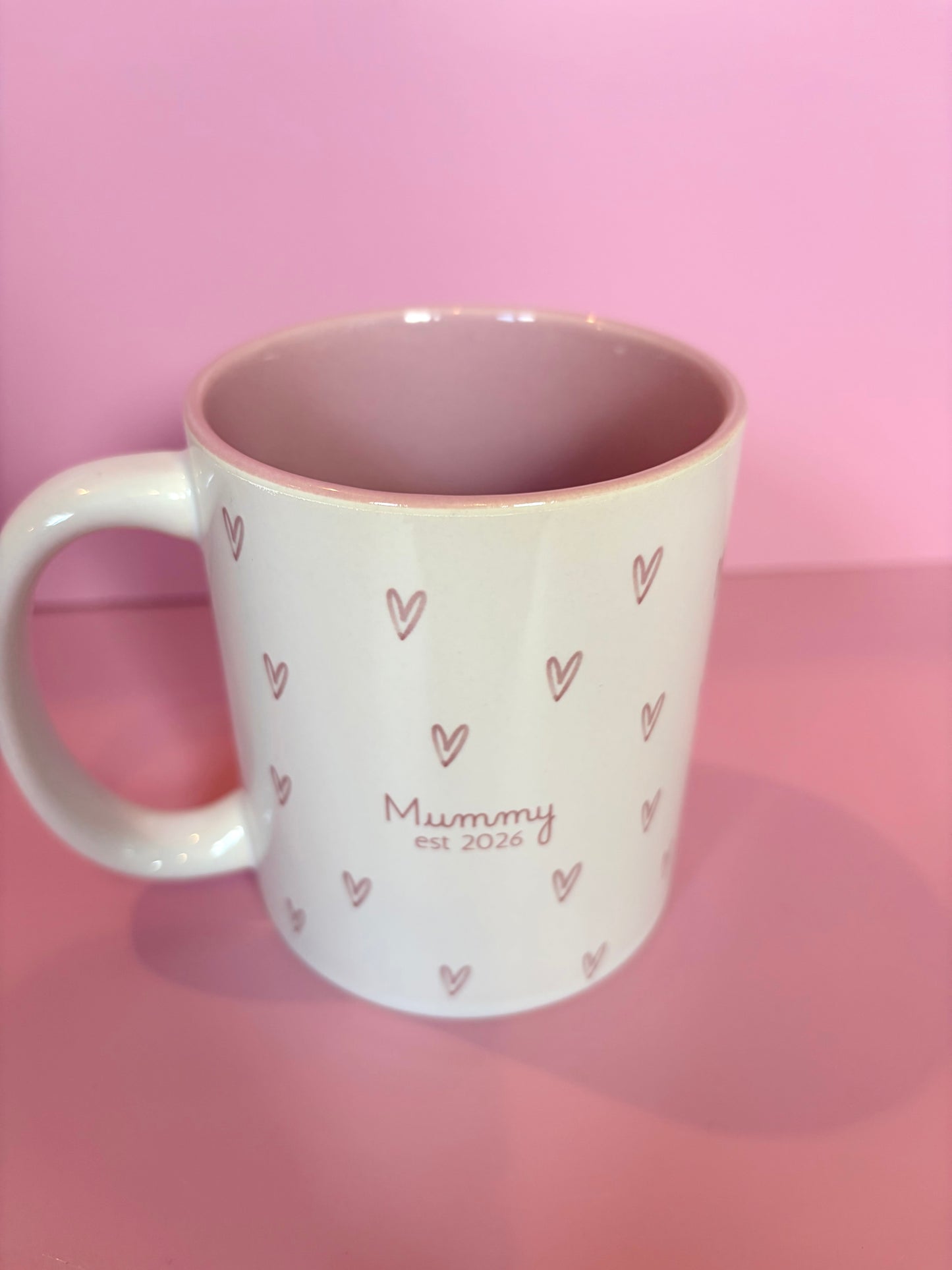 Personalised Mummy mug, love heart custom mug, customised new Mummy mug, new parent gift