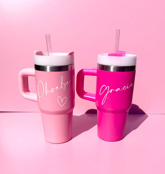 Children's Personalised Metal Tumbler with Lid & Straw | 14oz