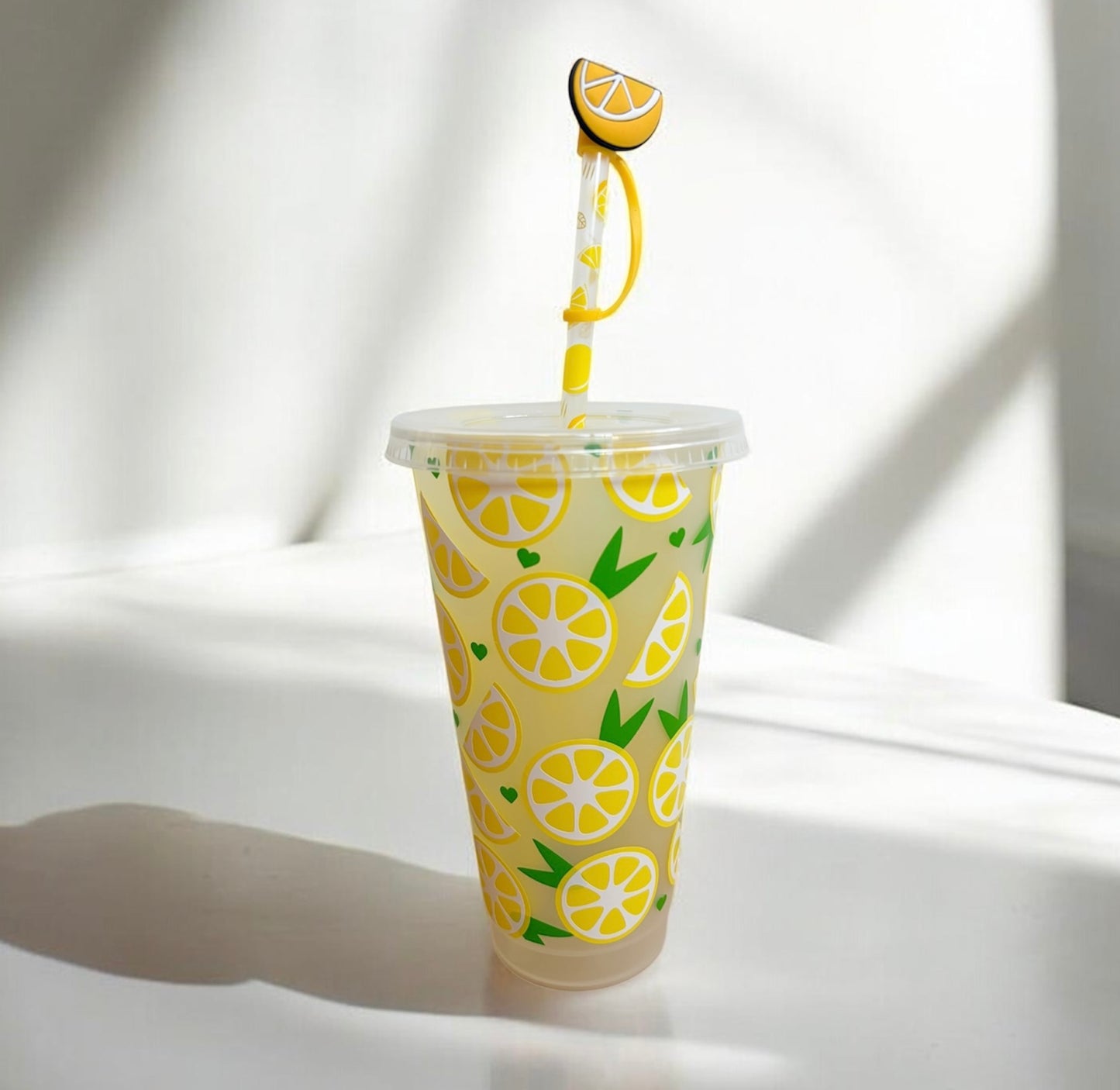 Lemon Cold Cup - 24oz Reusable Tumbler with Straw