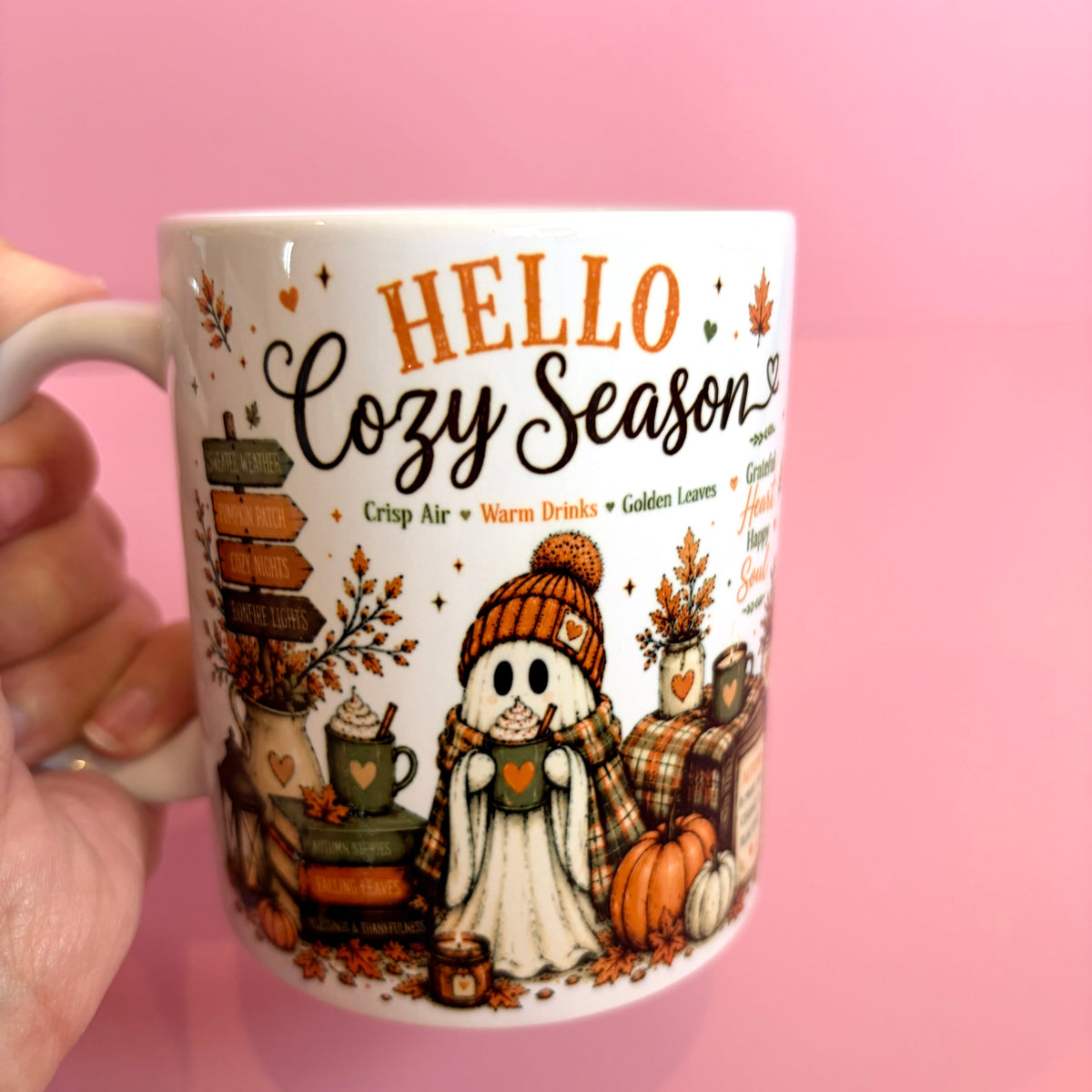 Cute 'Hello Cozy Season' autumn ceramic mug
