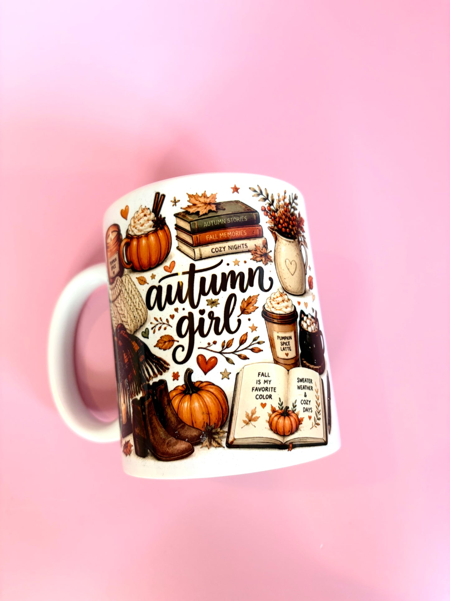 Cute ‘autumn girl’ mug | 11oz ceramic coffee mug