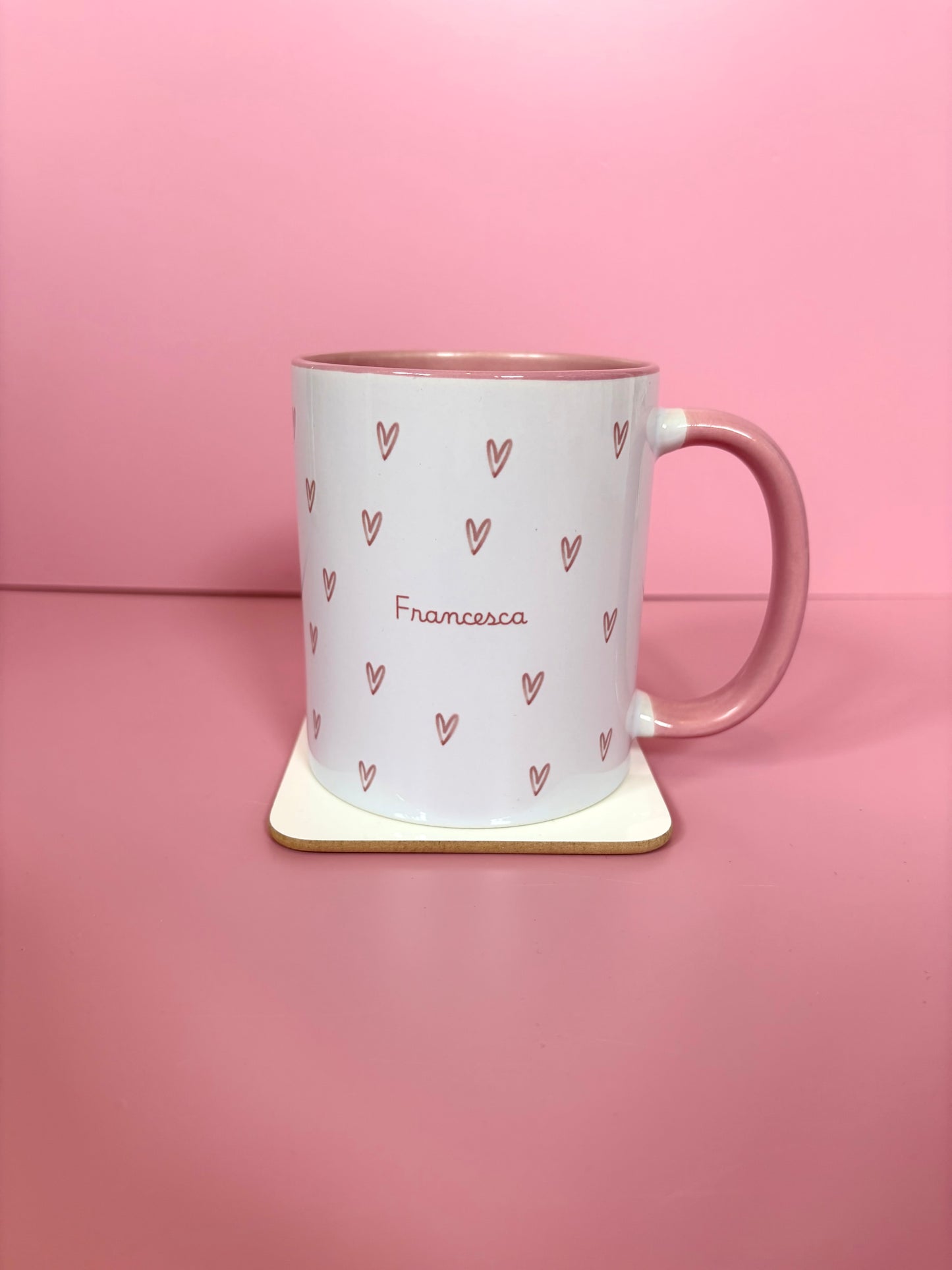 Personalised Mug with Hearts | Custom Name Ceramic Mug