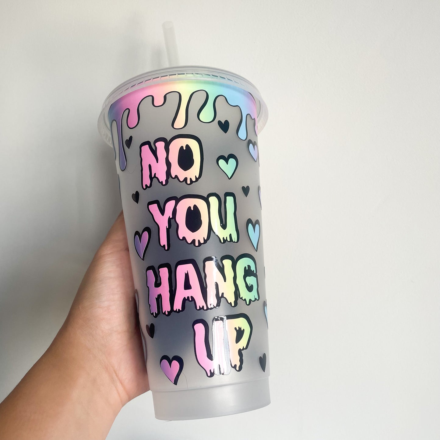 24oz Scream Ghost Face Reusable Cold Coffee Cup - Horror Tumbler with Lid and Straw