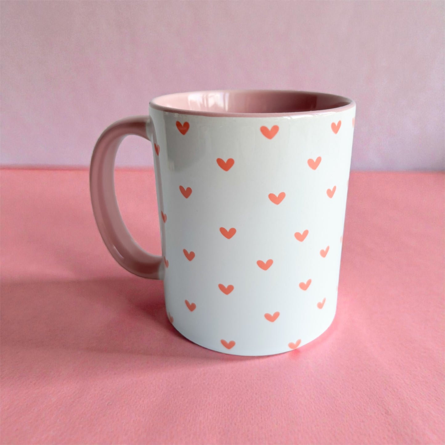 Cute pink hearts mug