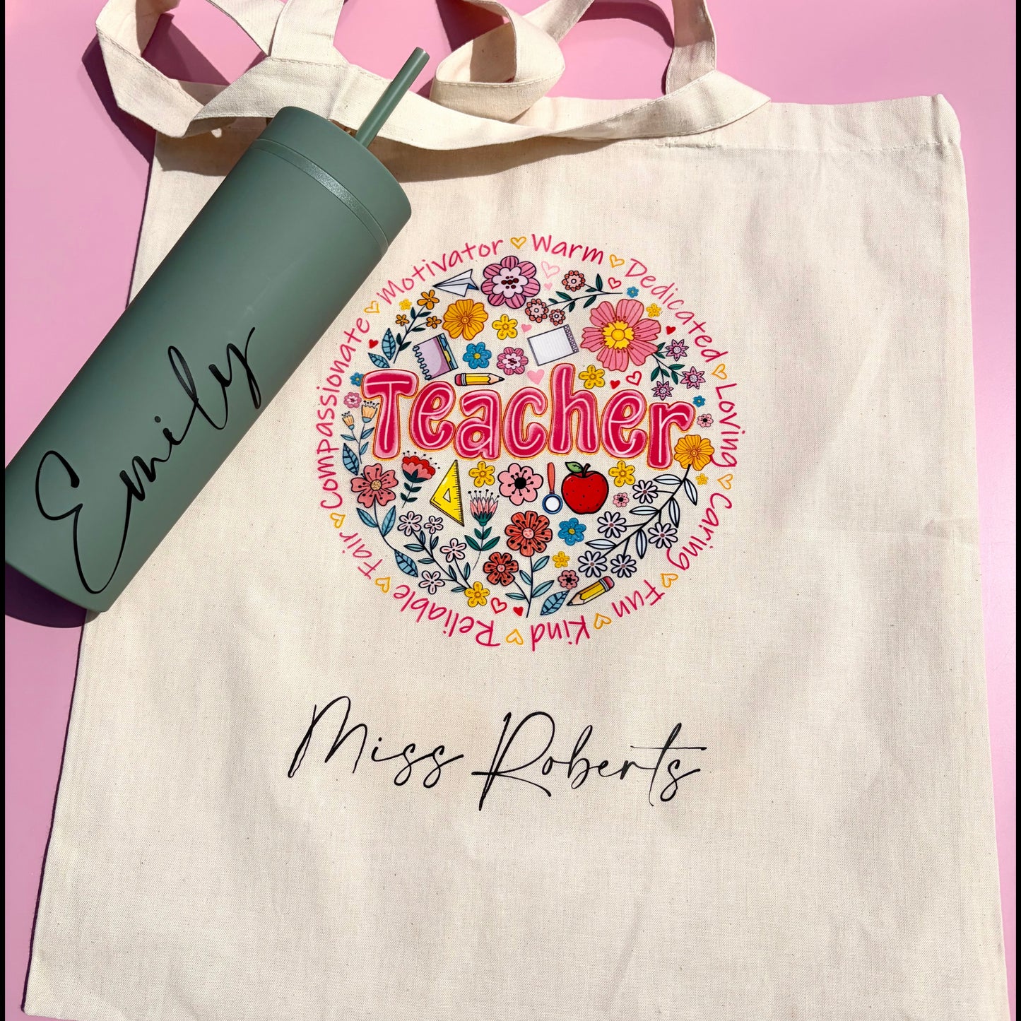 Personalised Teacher Tote Bag | Custom Gift for Teachers