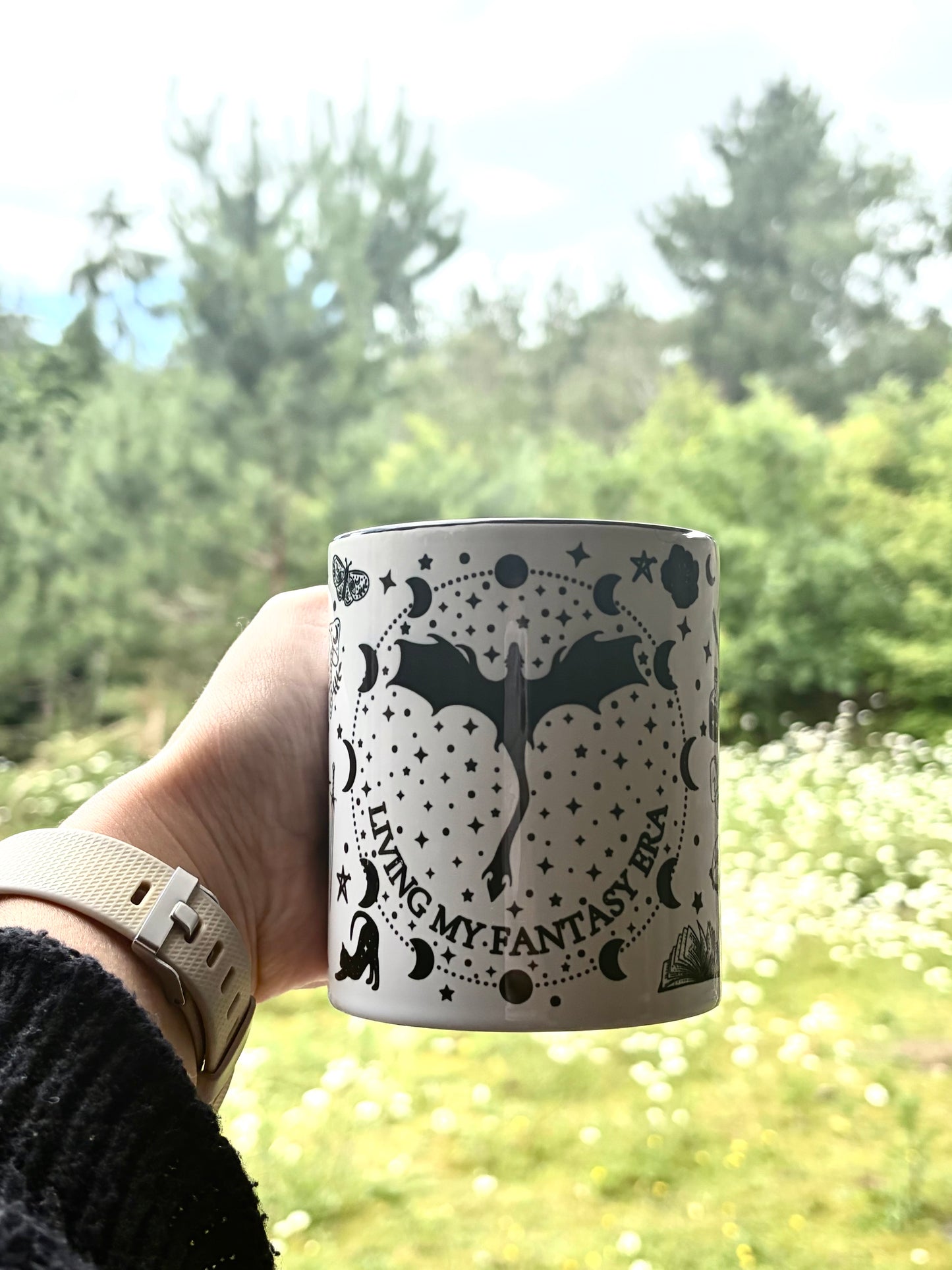 Living My Fantasy Era Mug | Book Lover Gift | Dragon Ceramic Mug