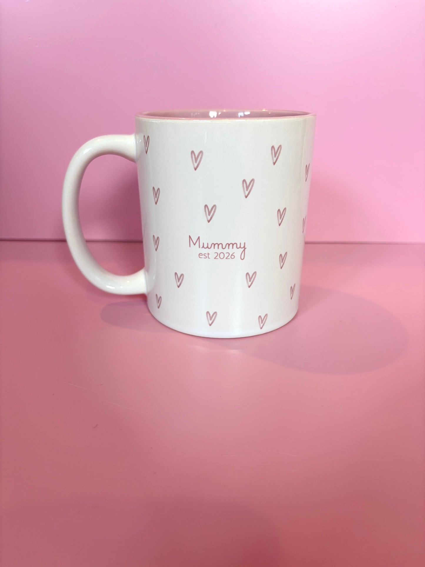 Personalised Mummy mug, love heart custom mug, customised new Mummy mug, new parent gift