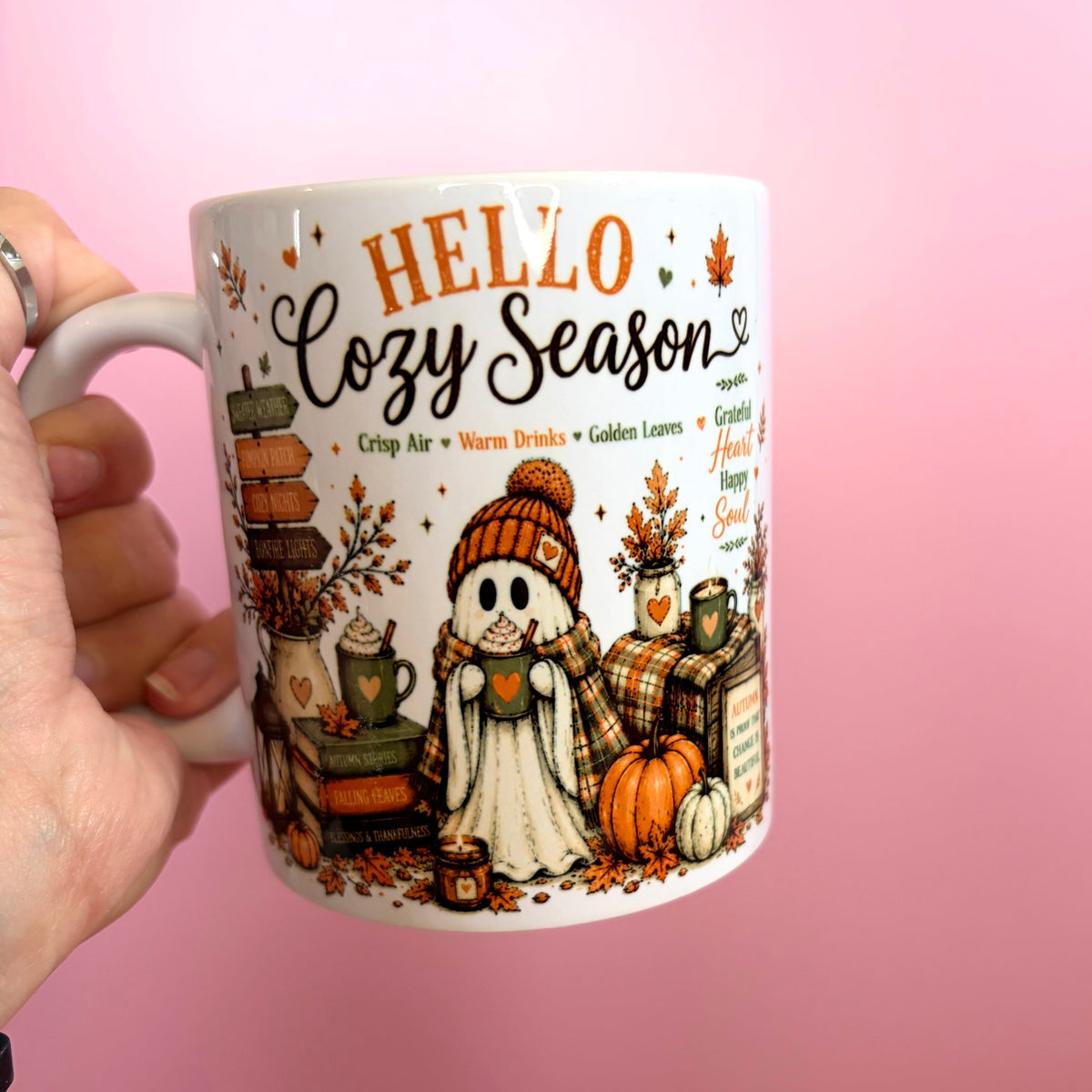 Cute 'Hello Cozy Season' autumn ceramic mug