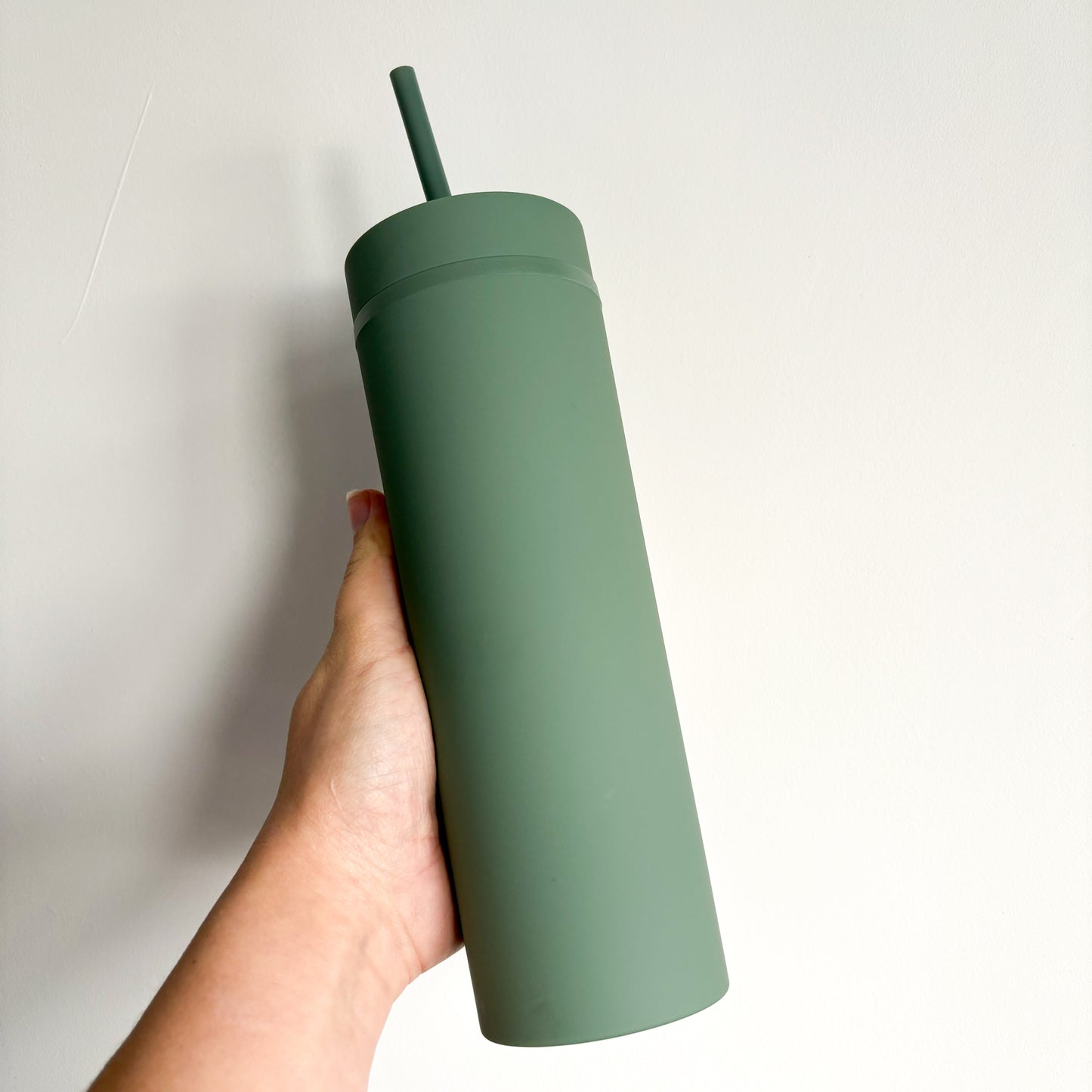 16oz Personalised Skinny Tumbler - Reusable Cup with Straw