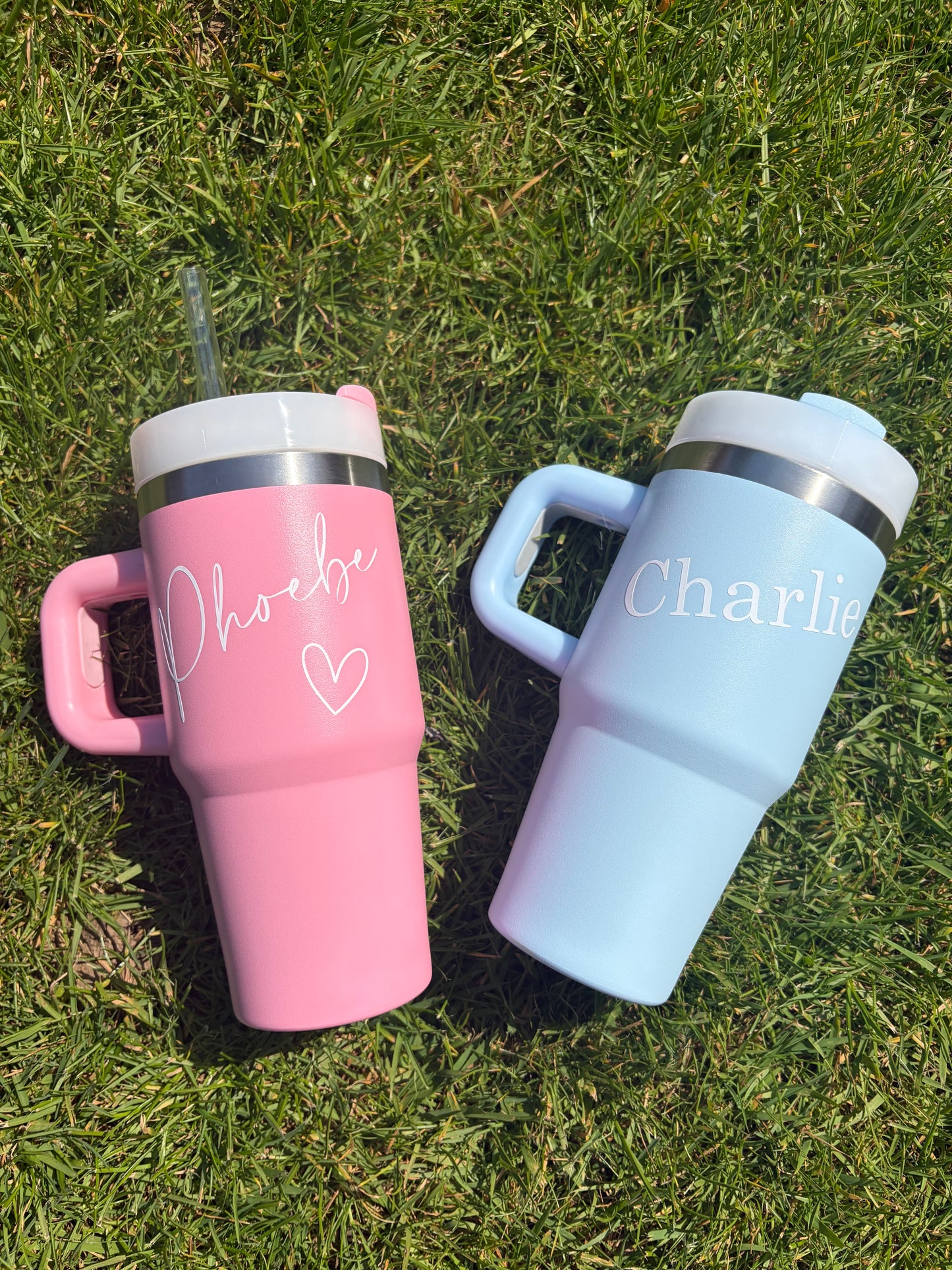 Children's Personalised Metal Tumbler with Lid & Straw | 14oz