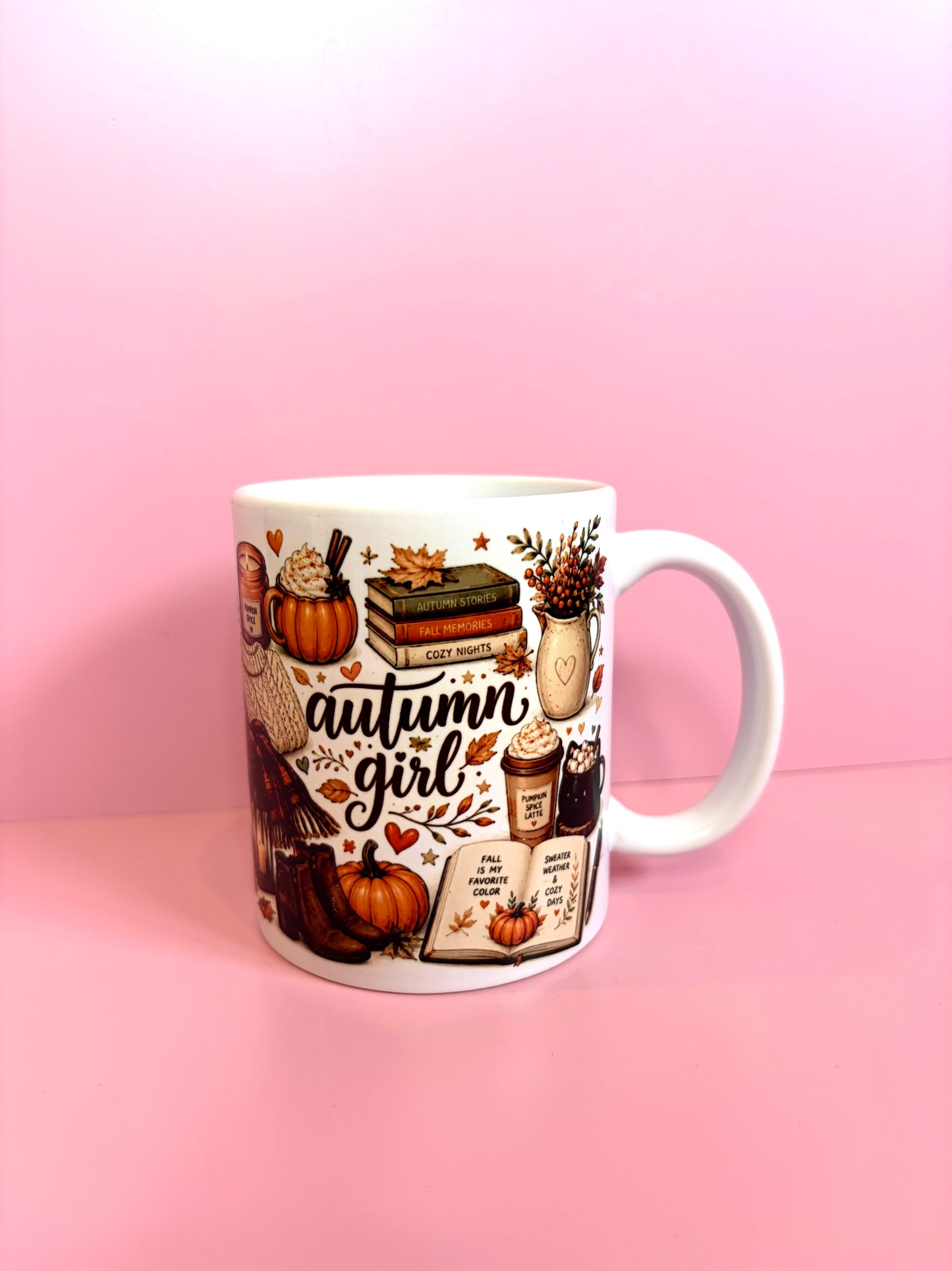 Cute ‘autumn girl’ mug | 11oz ceramic coffee mug