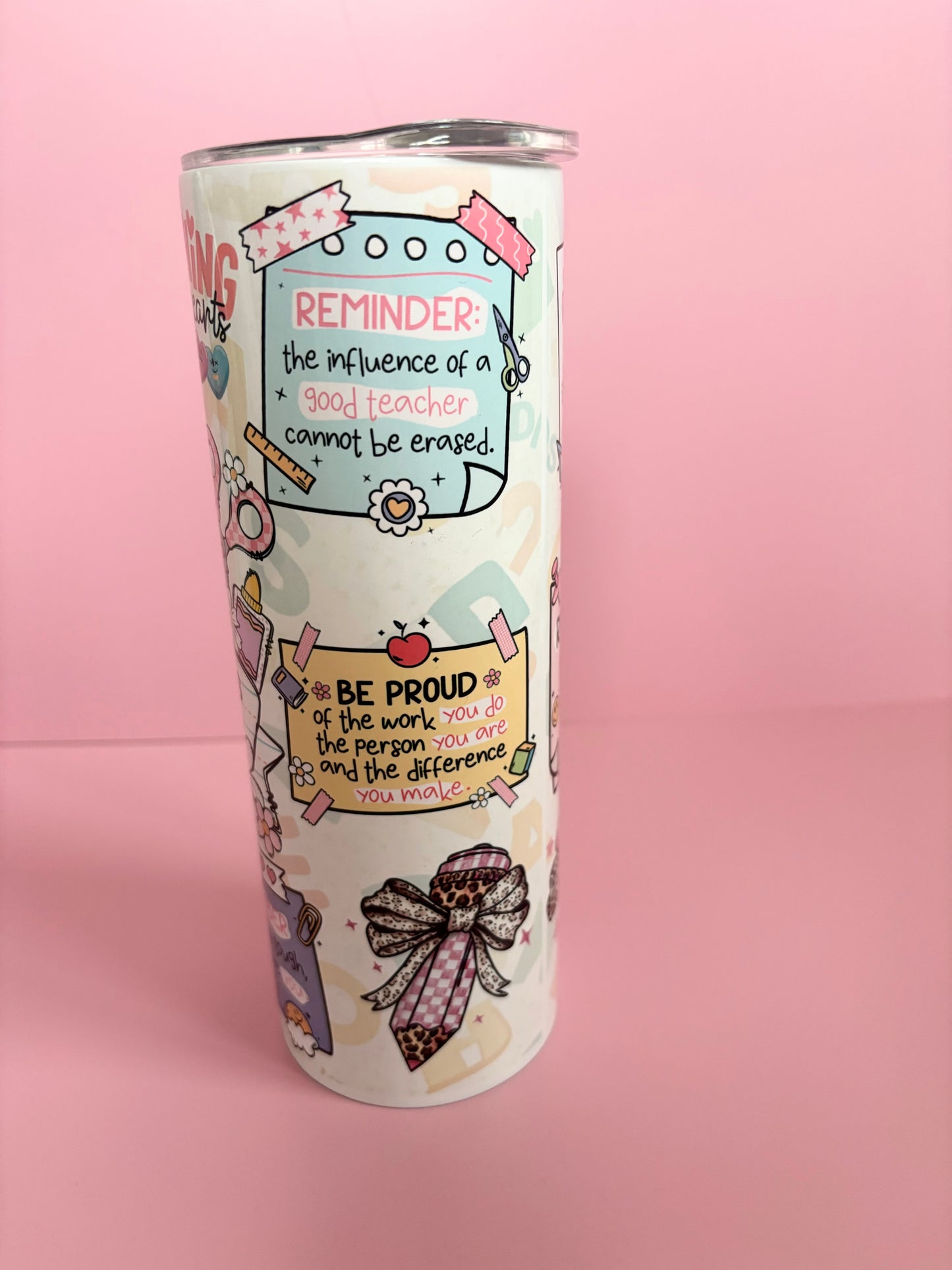 Personalised Teacher Tumbler 20oz - Custom Stainless Steel Travel Mug with Lid