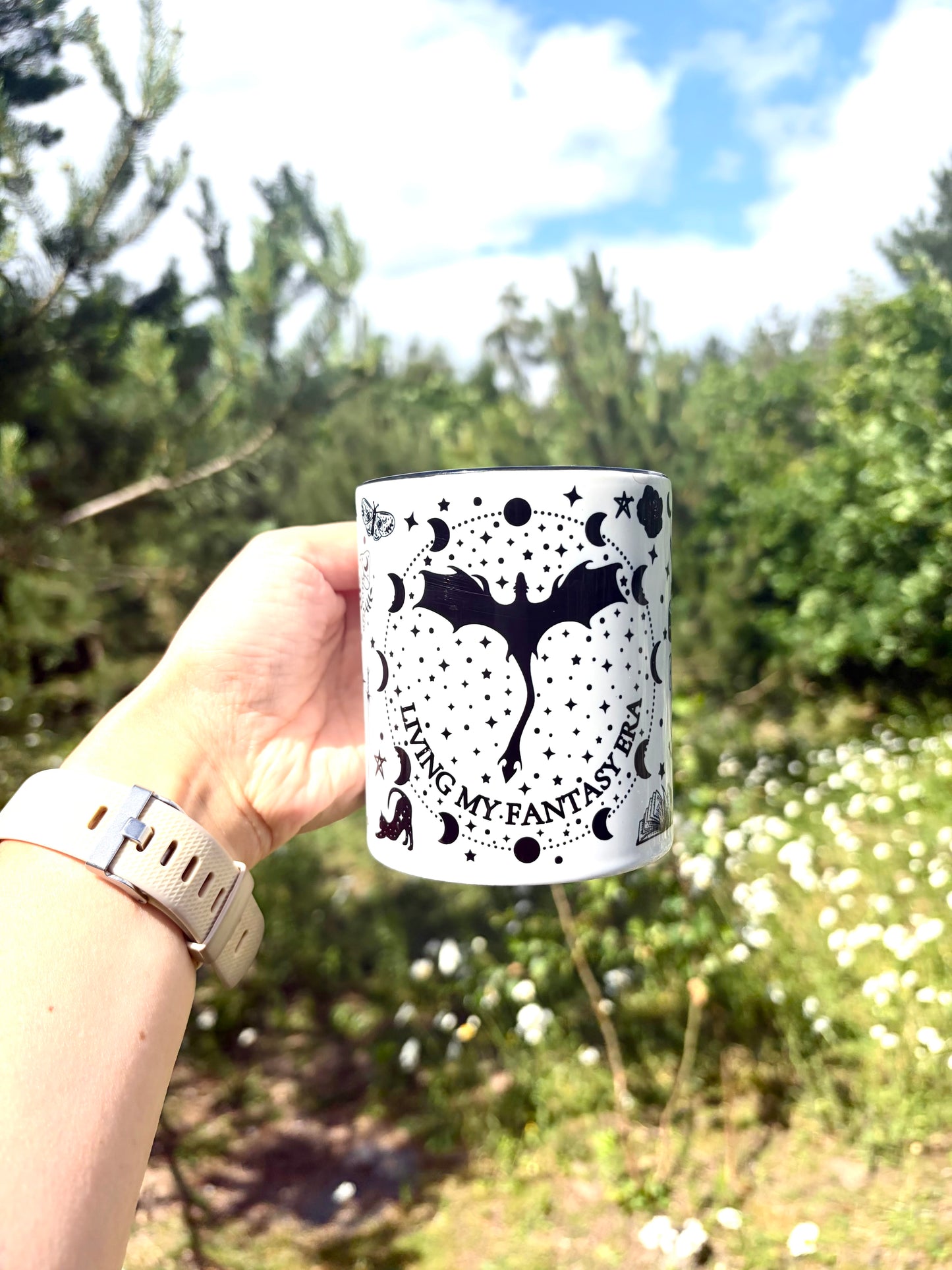 Living My Fantasy Era Mug | Book Lover Gift | Dragon Ceramic Mug