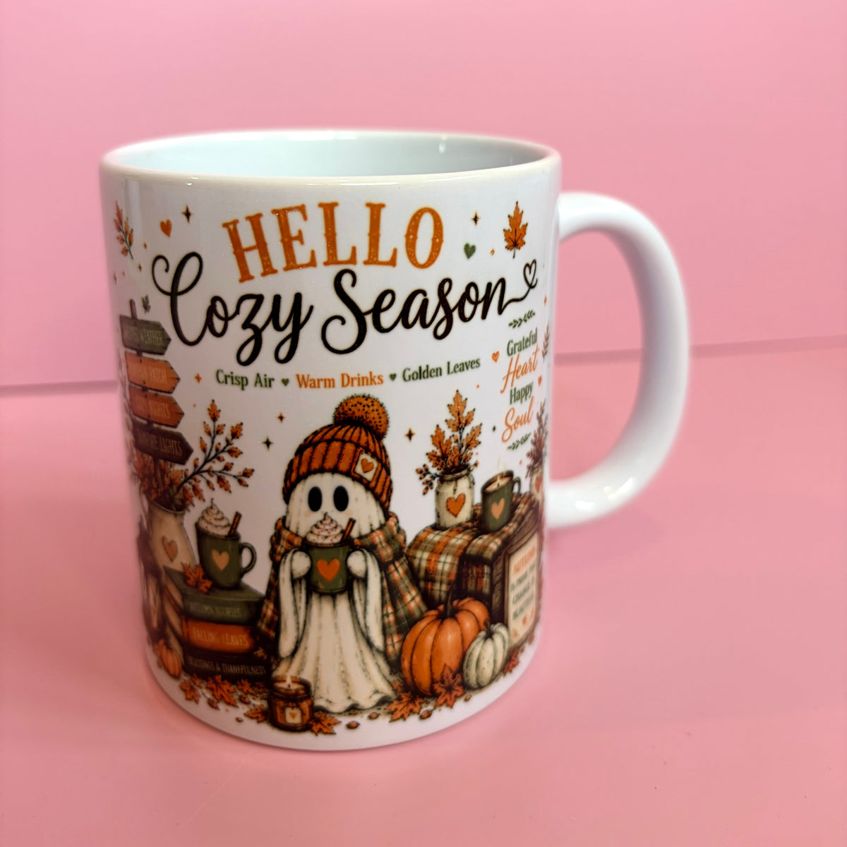 Cute 'Hello Cozy Season' autumn ceramic mug
