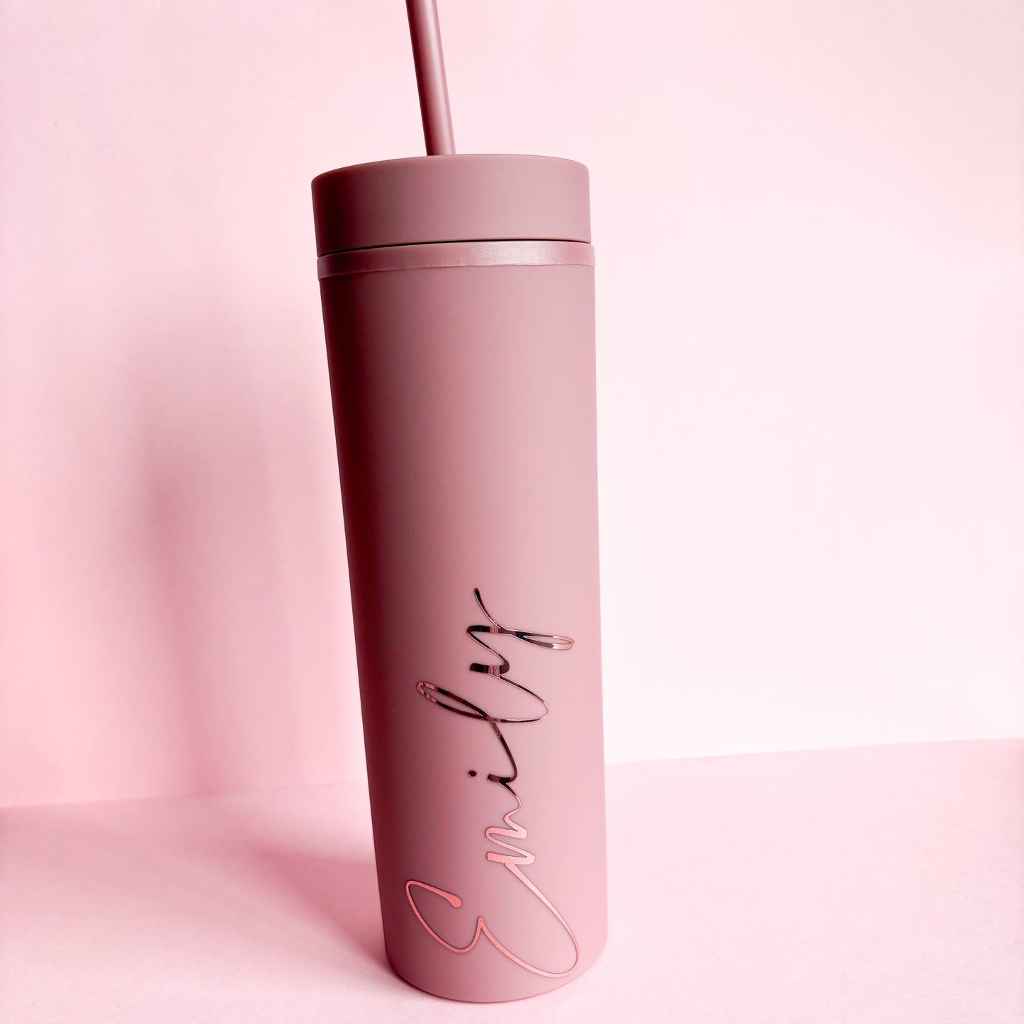 16oz Personalised Skinny Tumbler - Reusable Cup with Straw