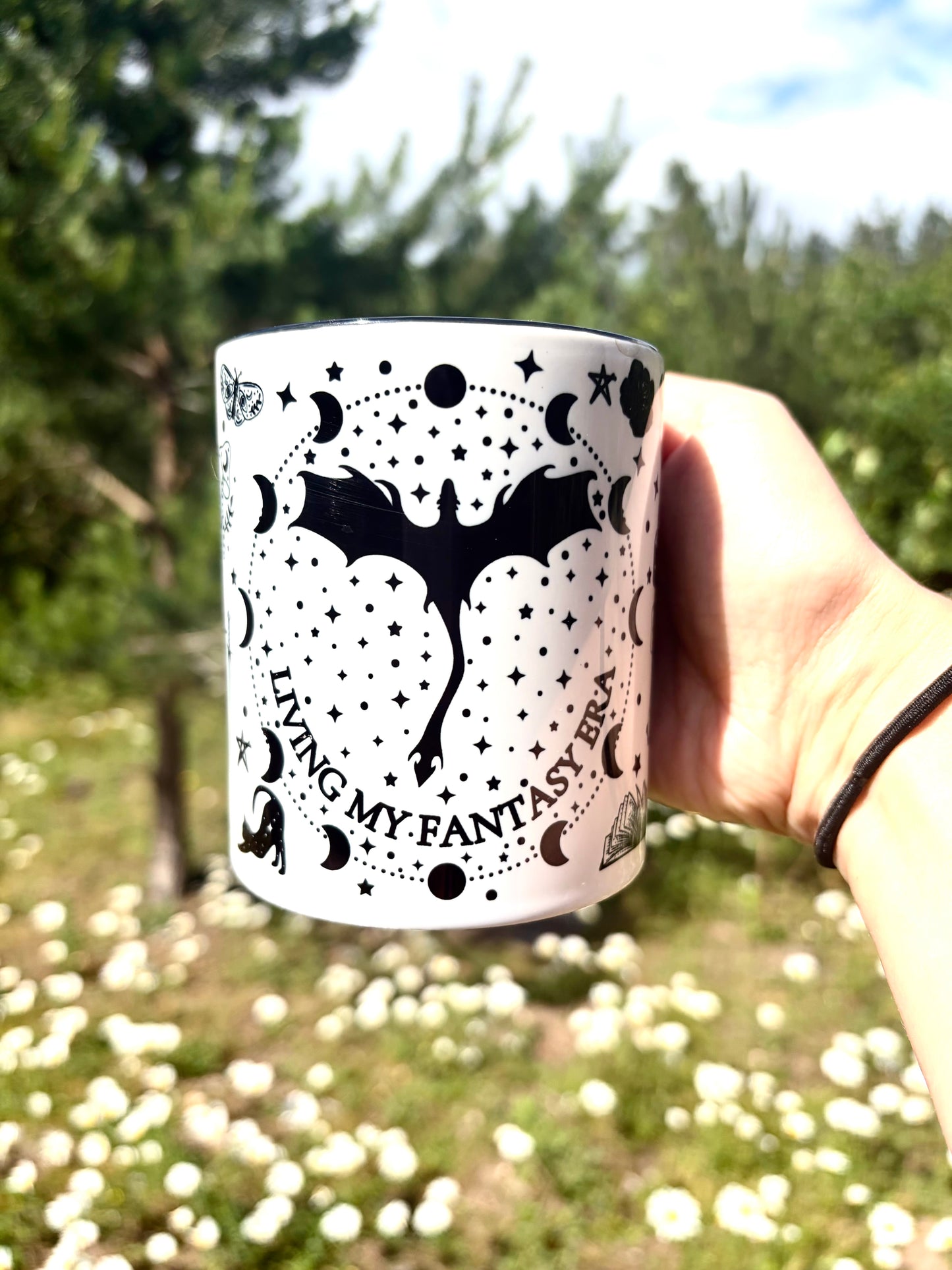 Living My Fantasy Era Mug | Book Lover Gift | Dragon Ceramic Mug