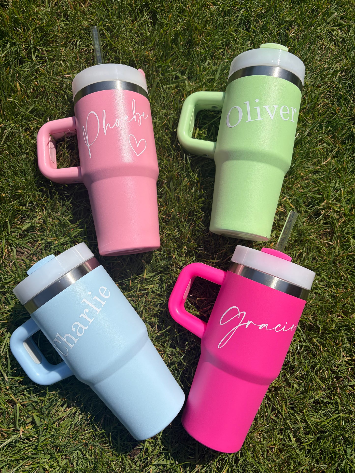 Children's Personalised Metal Tumbler with Lid & Straw | 14oz