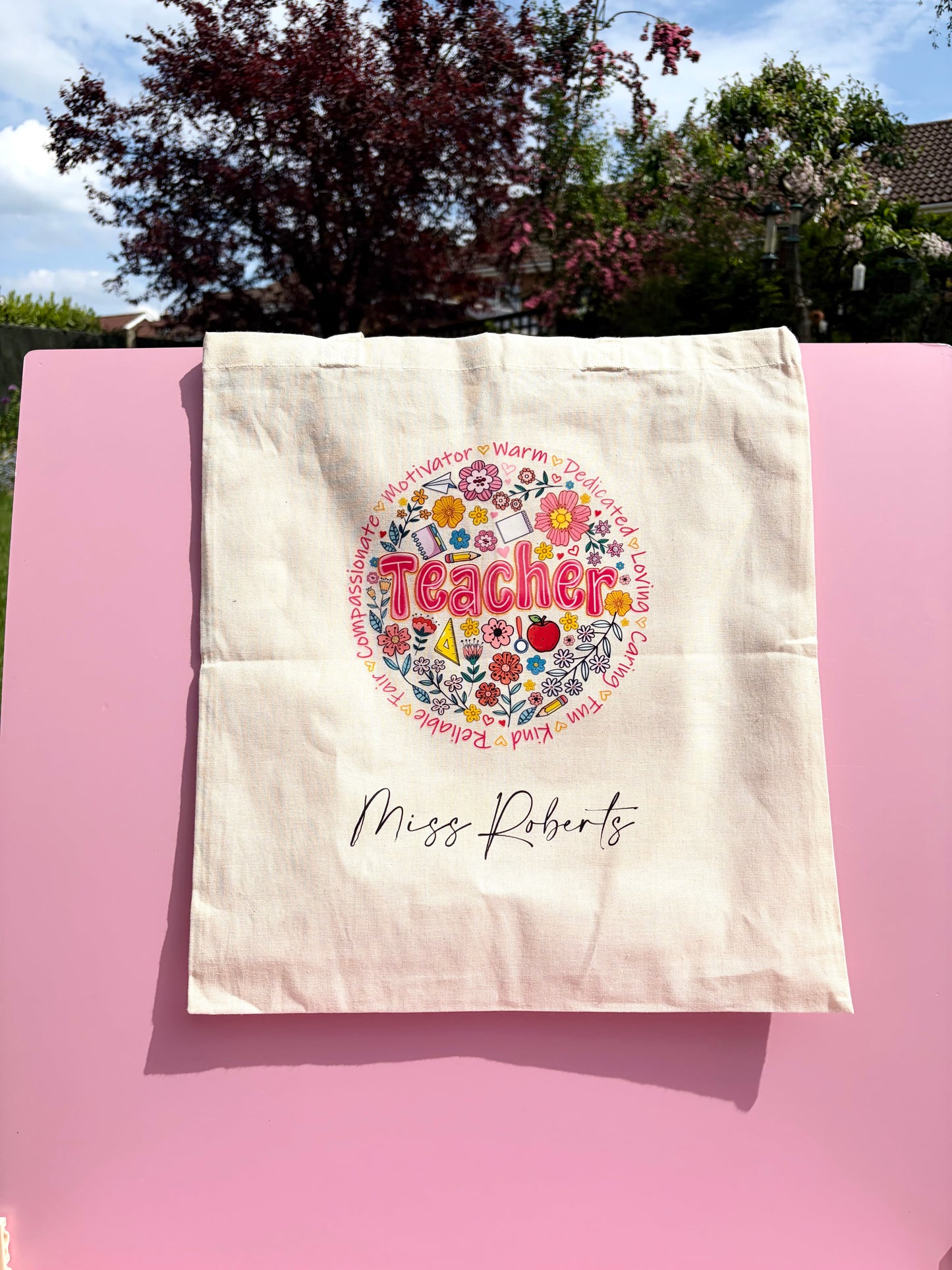 Personalised Teacher Tote Bag | Custom Gift for Teachers