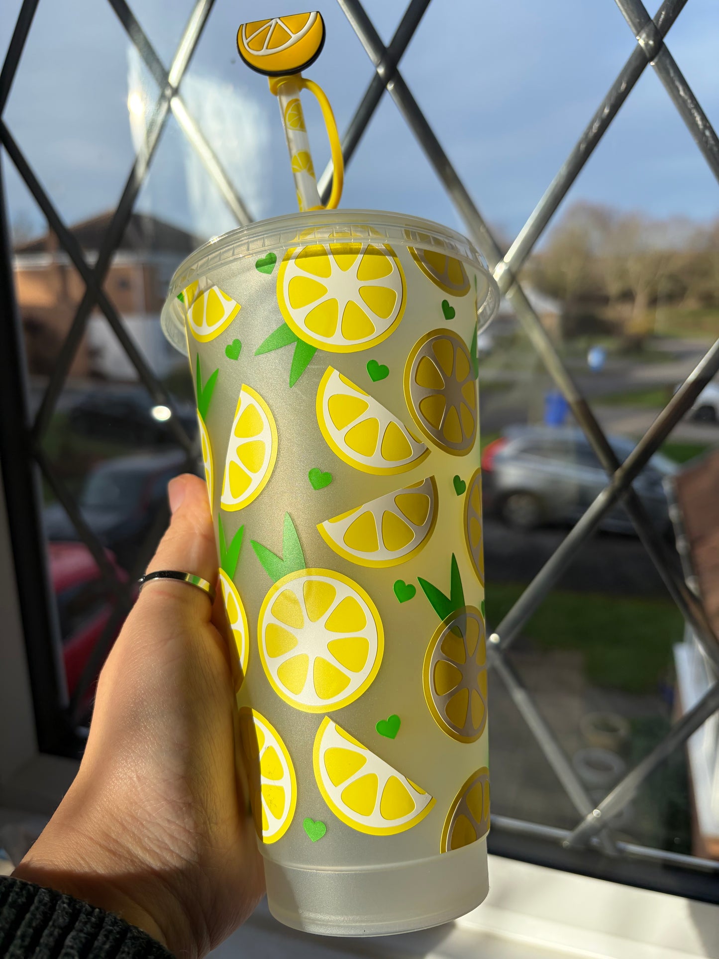 Lemon Cold Cup - 24oz Reusable Tumbler with Straw