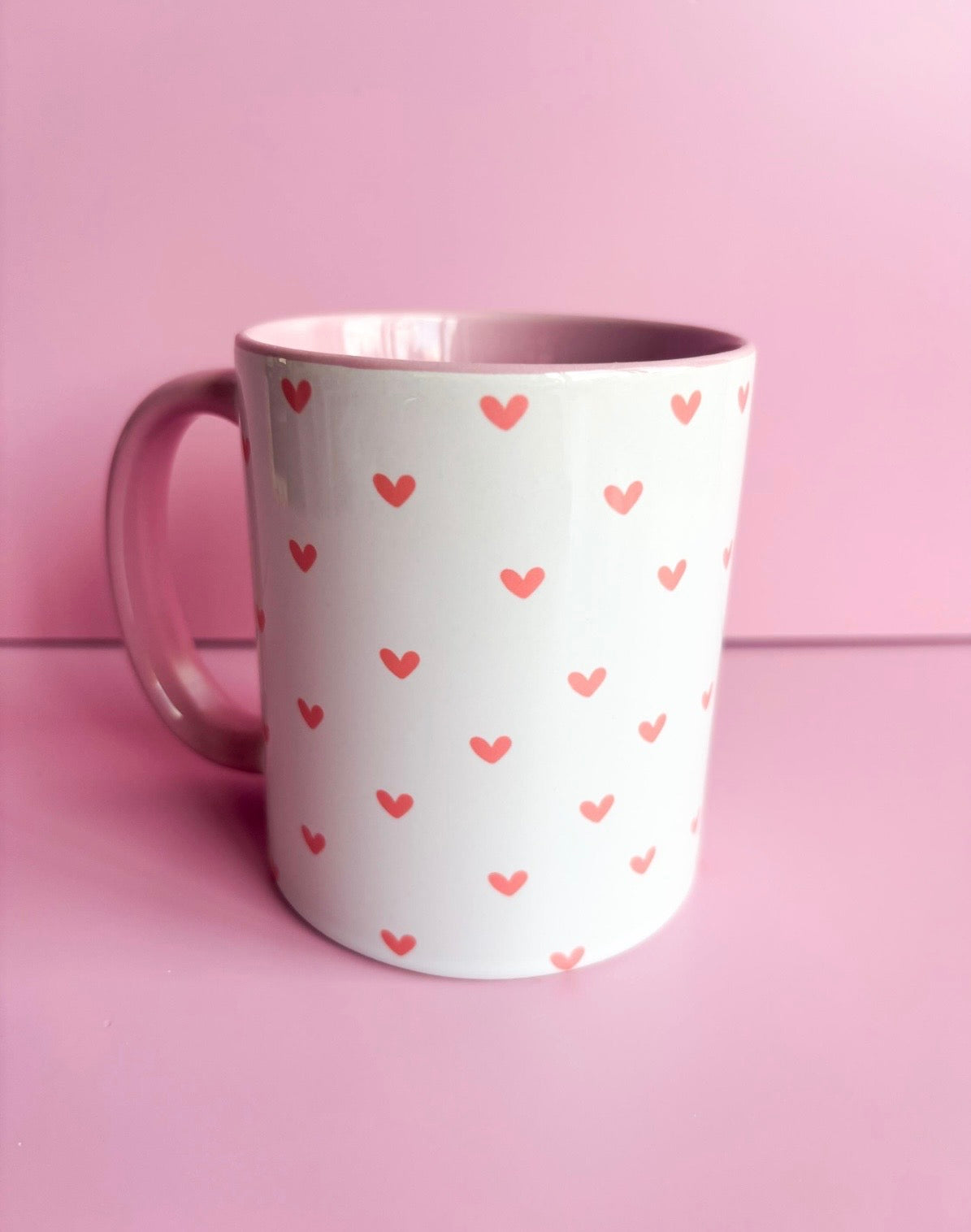 Cute pink hearts mug