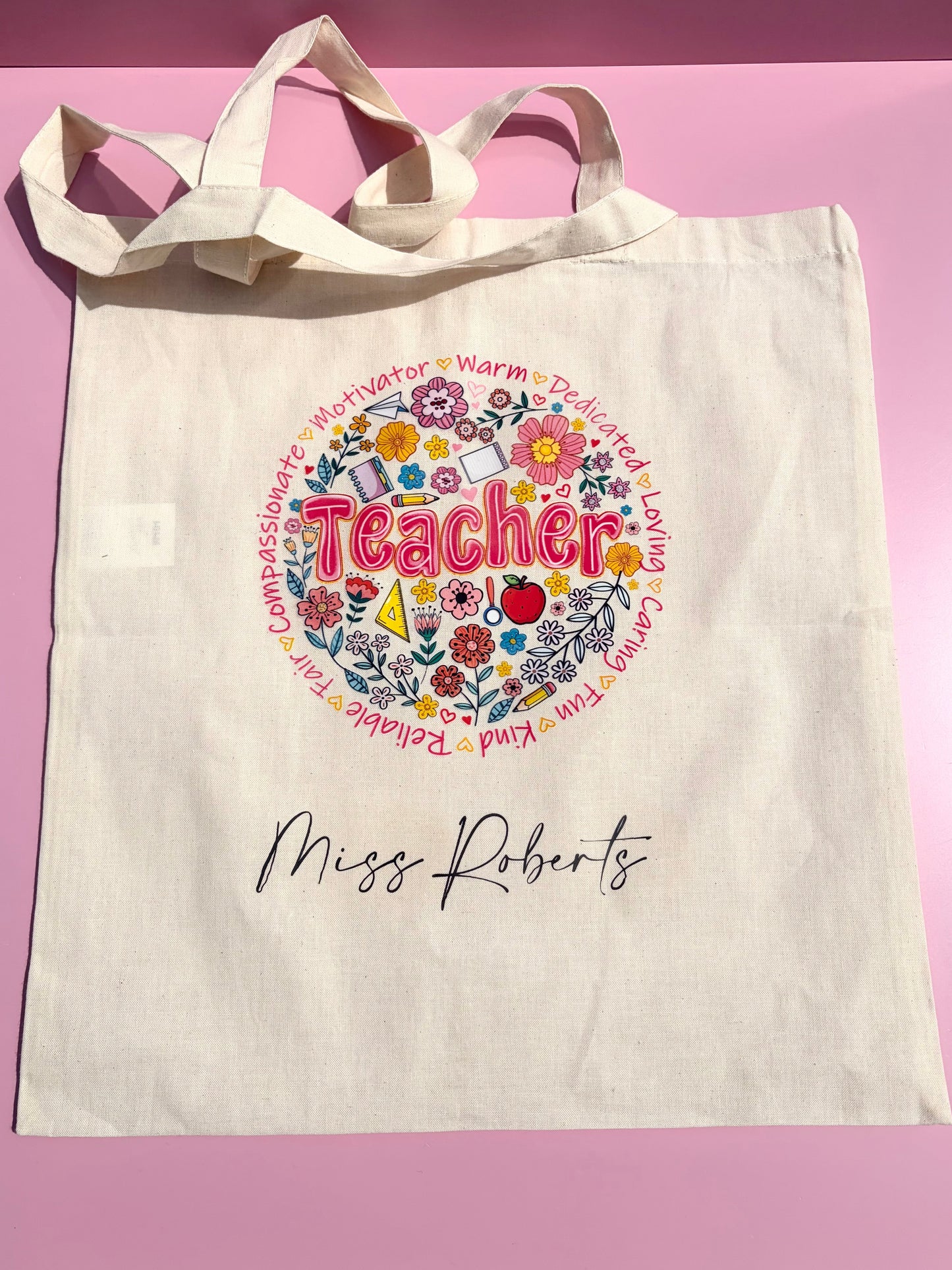 Personalised Teacher Tote Bag | Custom Gift for Teachers