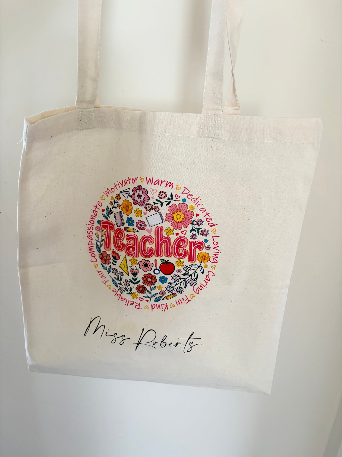 Personalised Teacher Tote Bag | Custom Gift for Teachers