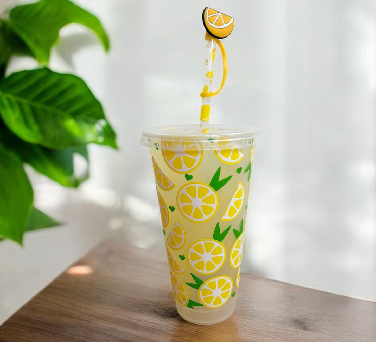 Lemon Cold Cup - 24oz Reusable Tumbler with Straw