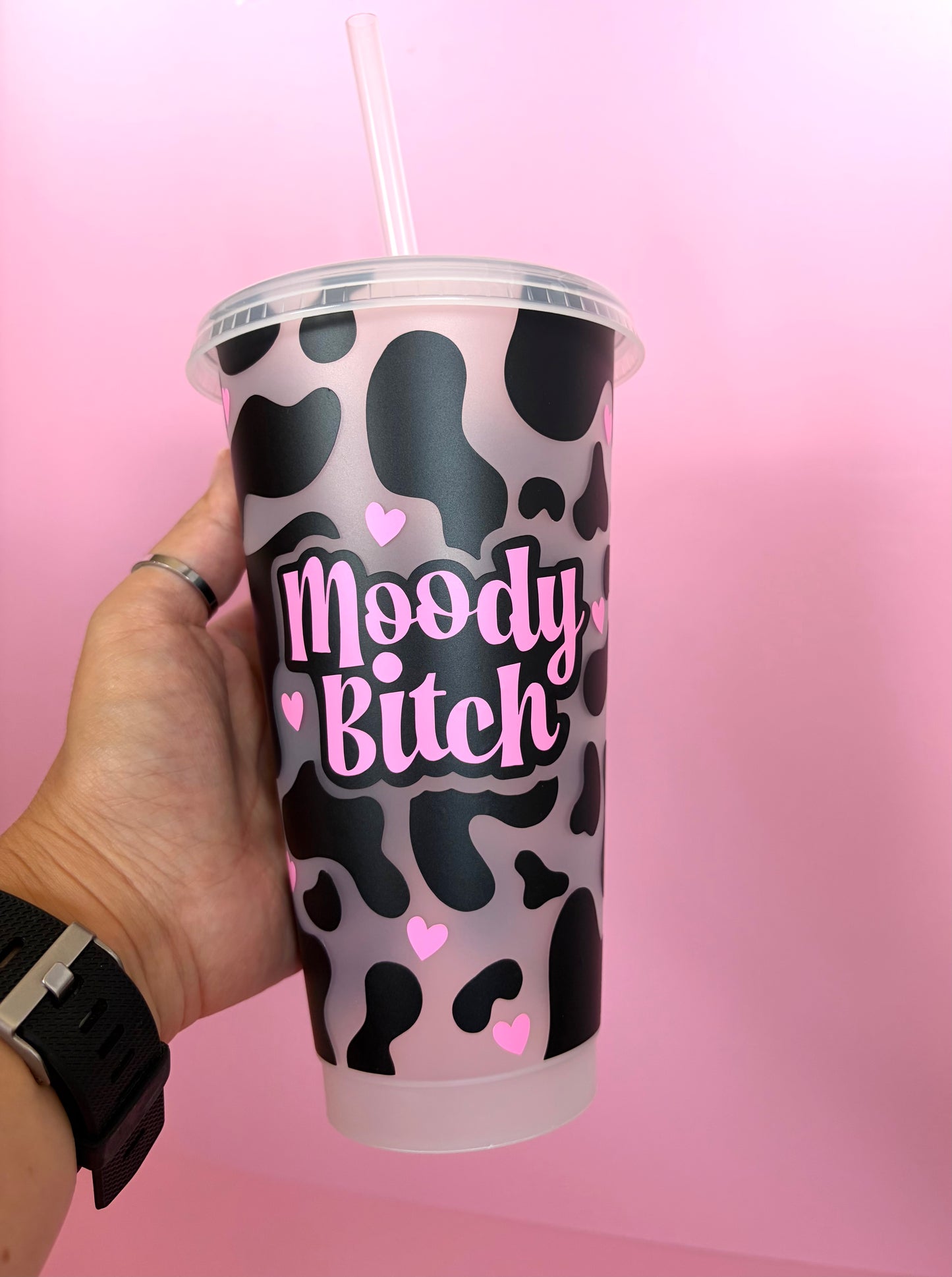 Moody B cow print cold cup