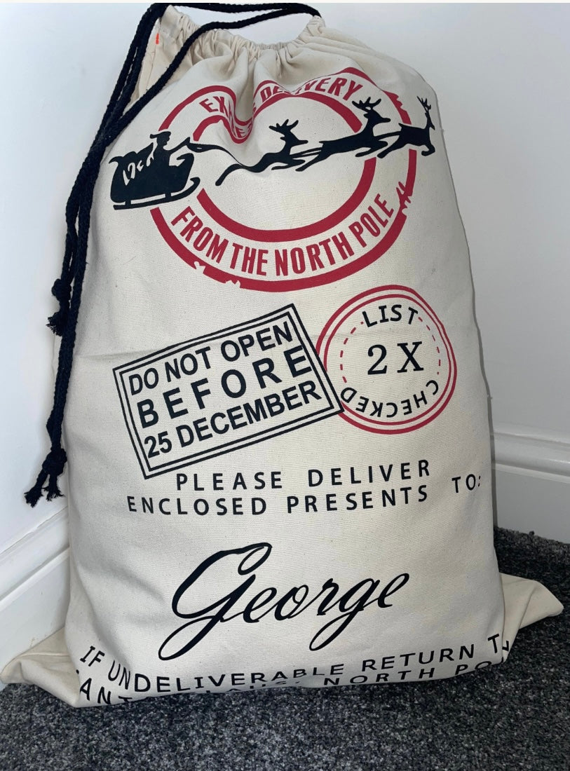 Personalised Children's Santa Sack | Large Christmas Gift Bag