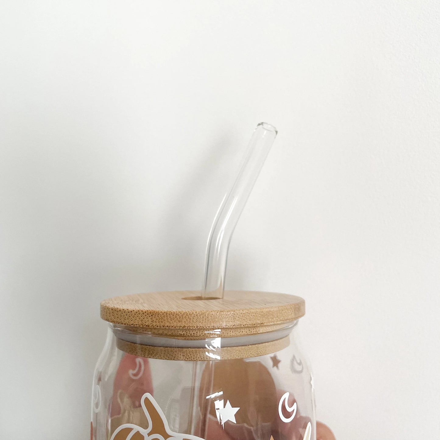 Autumn Pumpkins Glass Can - 16oz Reusable Cup with Bamboo Lid