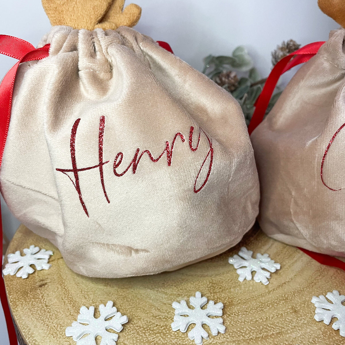 Personalised Childrens Reindeer Gift Bag