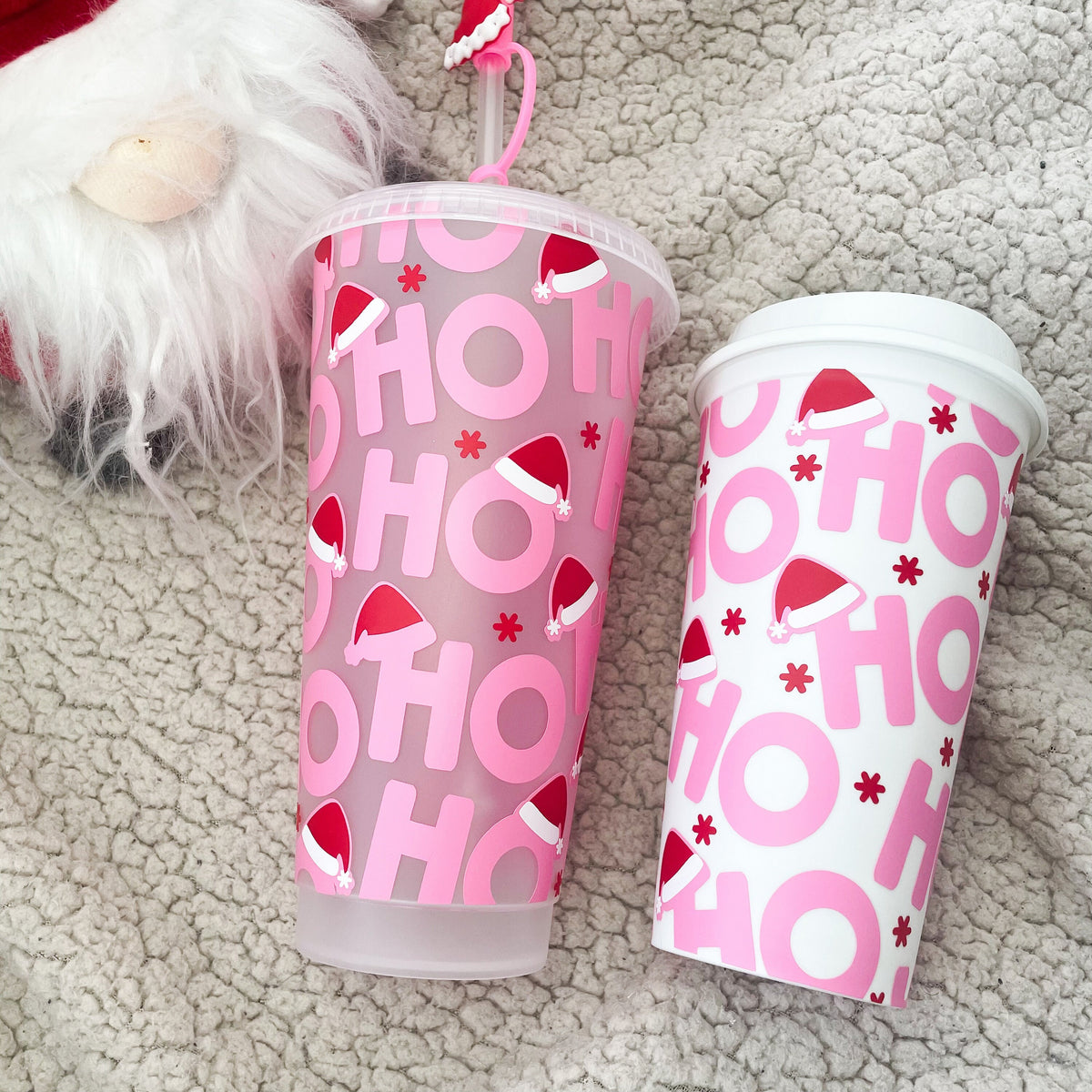 Christmas Santa Hat Reusable Coffee Cup | 16oz Travel Mug – Rose & Bear