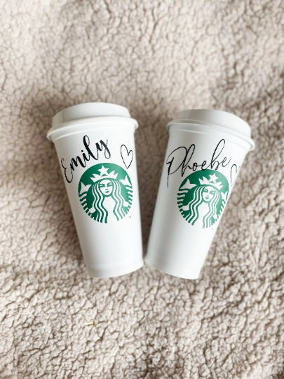 16oz Personalised Starbucks Cup - Reusable Hot Coffee Mug UK