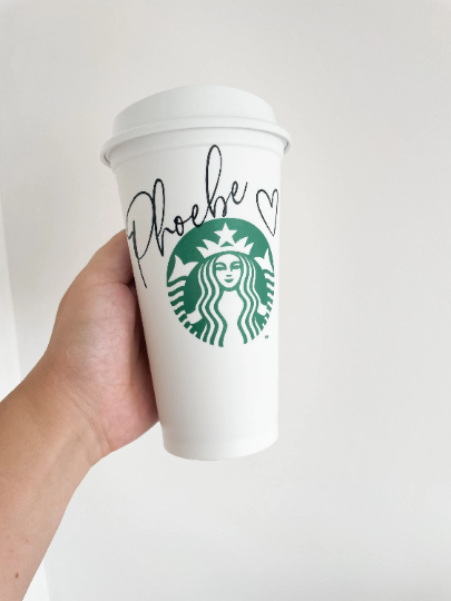 16oz Personalised Starbucks Cup - Reusable Hot Coffee Mug UK