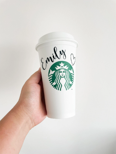 16oz Personalised Starbucks Cup - Reusable Hot Coffee Mug UK