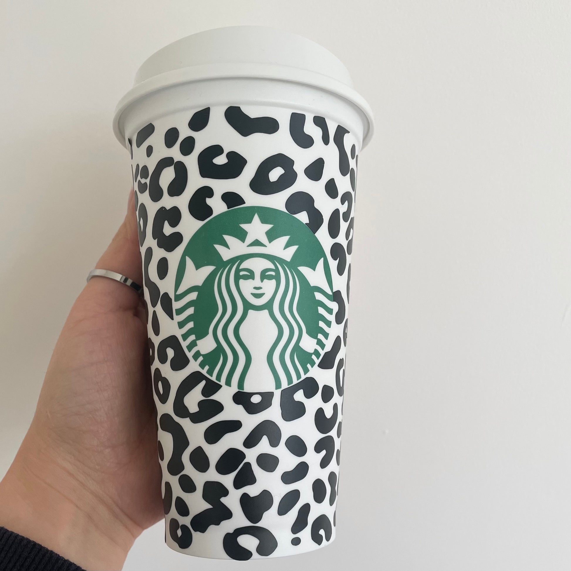16oz reusable starbucks cup 16oz Genuine Starbucks Leopard Print Cup