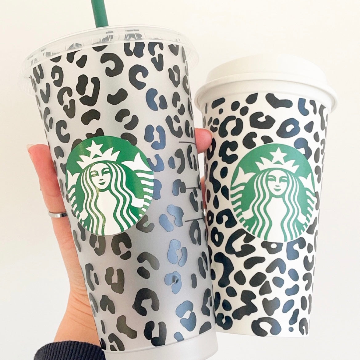 16oz Genuine Starbucks Leopard Print Cup | Reusable Hot Coffee Mug   roseandbearofficial
