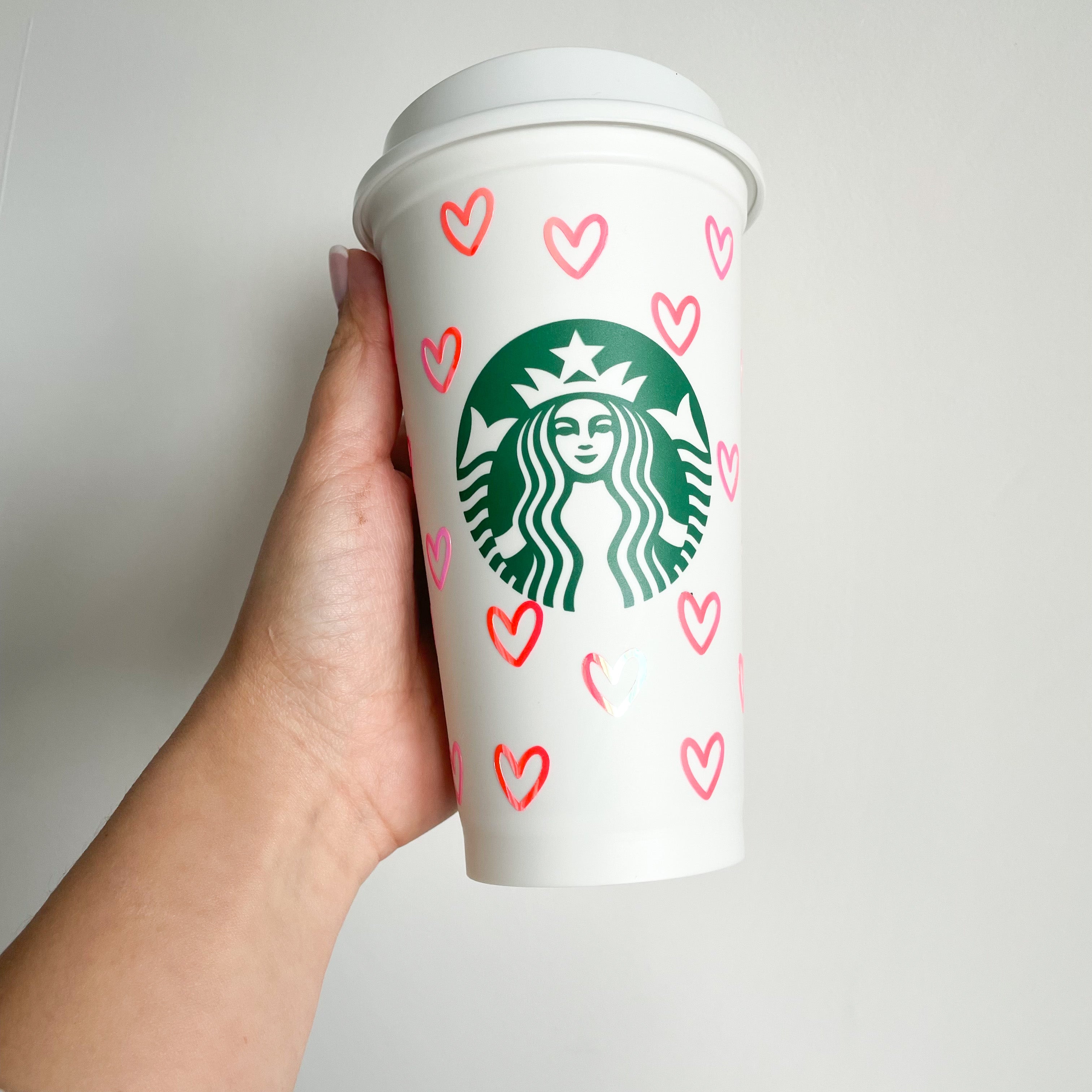 16oz Starbucks Hearts Hot Cup UK | Reusable Coffee Mug