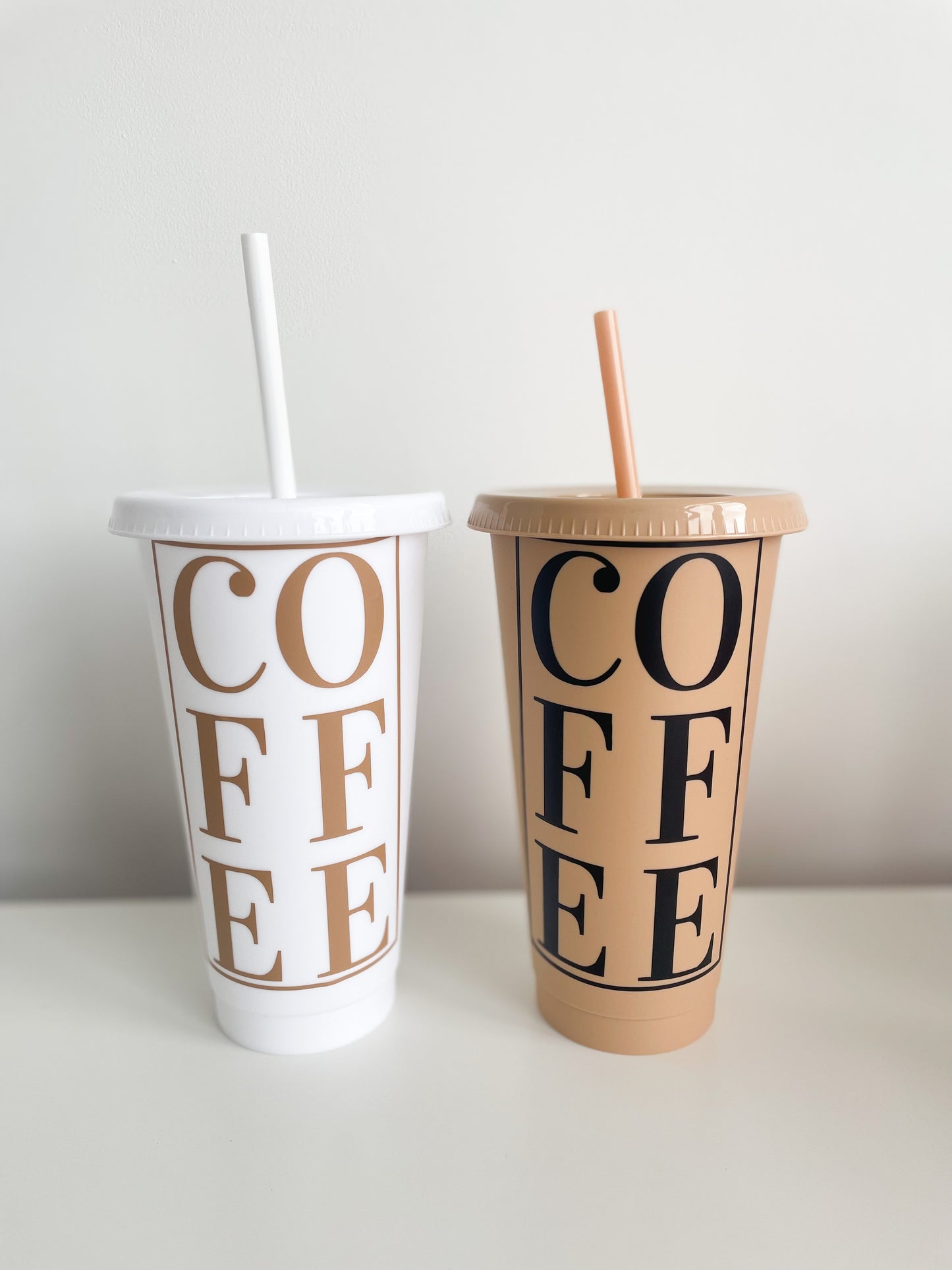 24oz Reusable Cold Coffee Cup with Lid and Straw